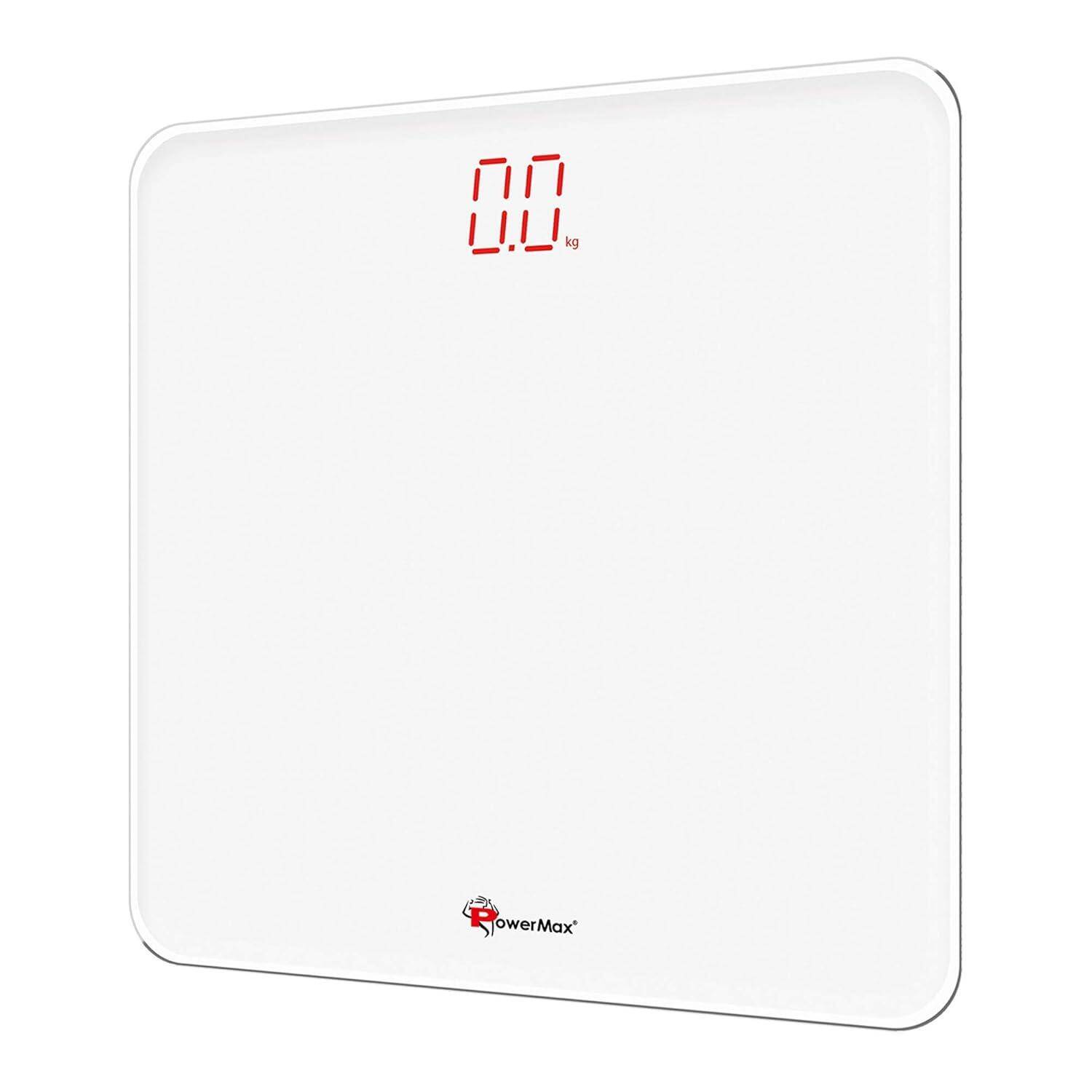 PowerMax Fitness® Digital Weight Machine for Human Body - Bathroom Scale with Step-on-Technology & Sharp LED Display, 180Kg Human Body Capacity (Color: Twitter Blue, Model:BSD-5)