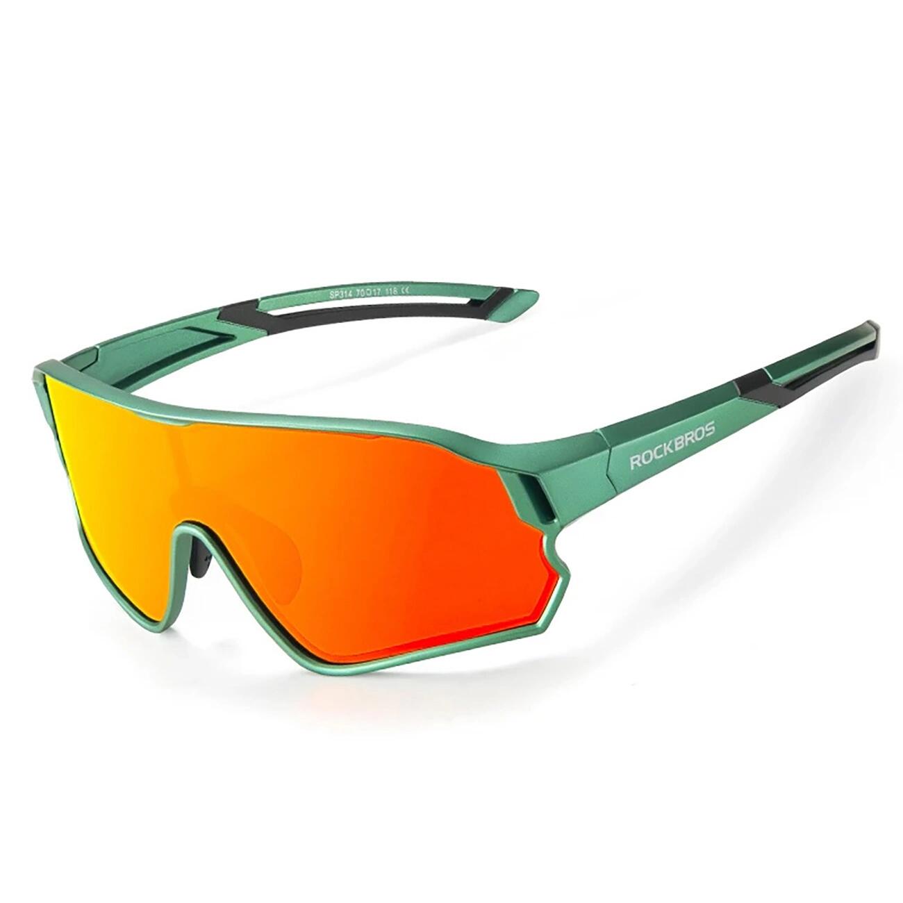 Rockbros - Lunettes De Vélo Polarisées Rockbros Pour Enfants De 8 À 14 Ans - Lunettes De Soleil - Vert - No Size - Decathlon