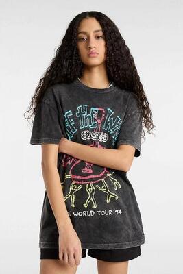 Camisetas Mujer Vans Guitar Solo Oversized Negro