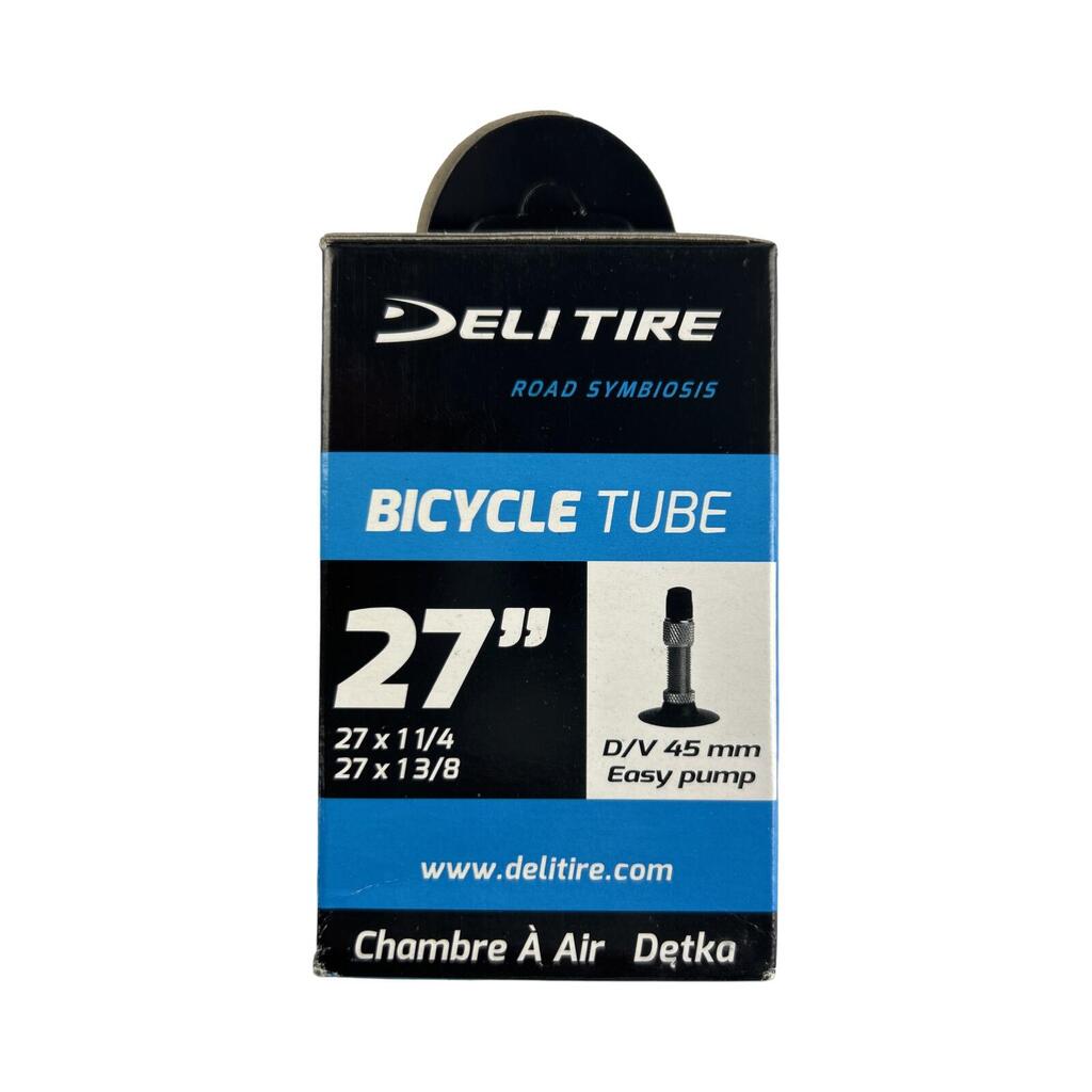 DELI 27×1‑1/4 (27×1‑3/8) DV 45 mm Inner Tube – Boxed