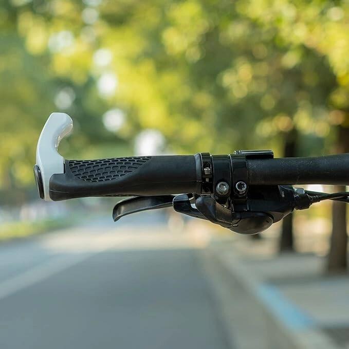 Paire de poignées de vélo avec cornes - Blanc