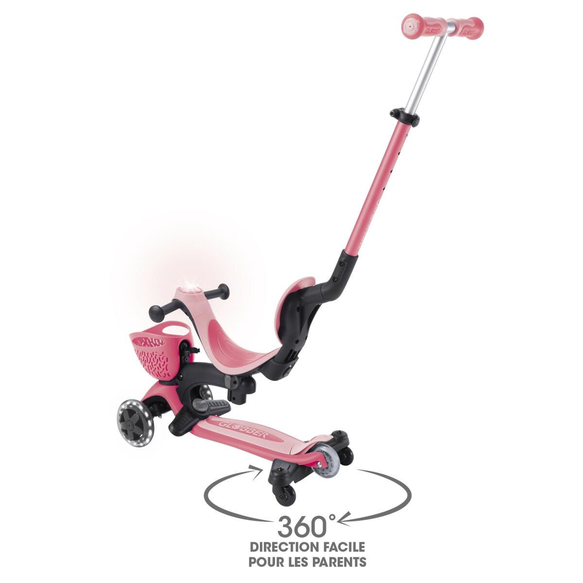 Trottinette évolutive GO-UP BABY 360 LIGHTS - Rose Corail 3/7
