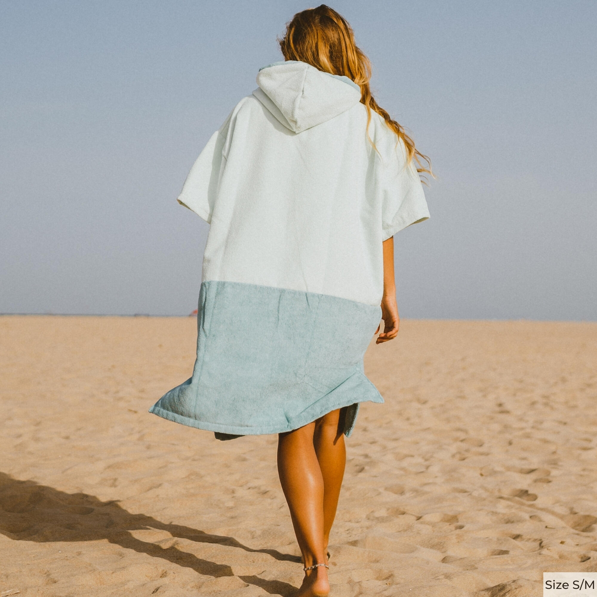 Original Unisex Towel Changing Poncho Robe - Seafoam Green / Turquoise Teal 5/9