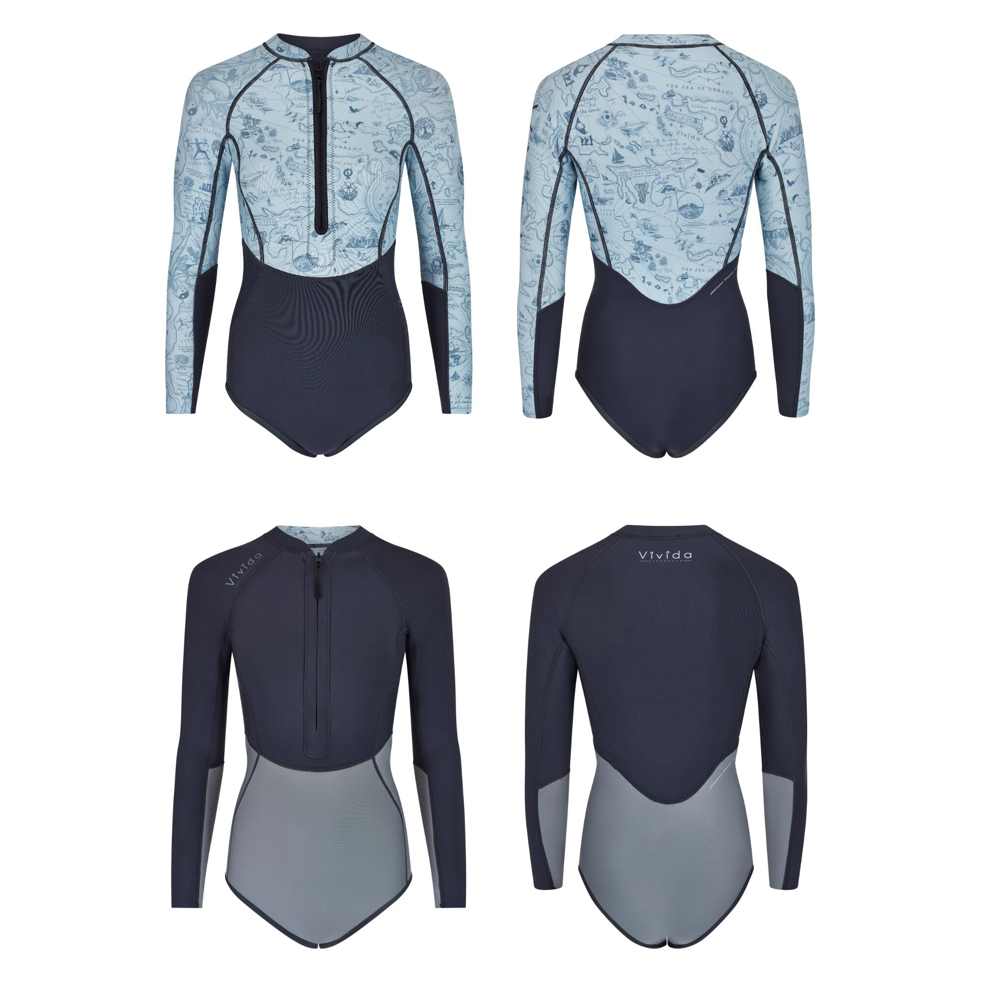 Linda Reversible Long Sleeve Swimsuit & Neoprene Surf Wetsuit 2/9