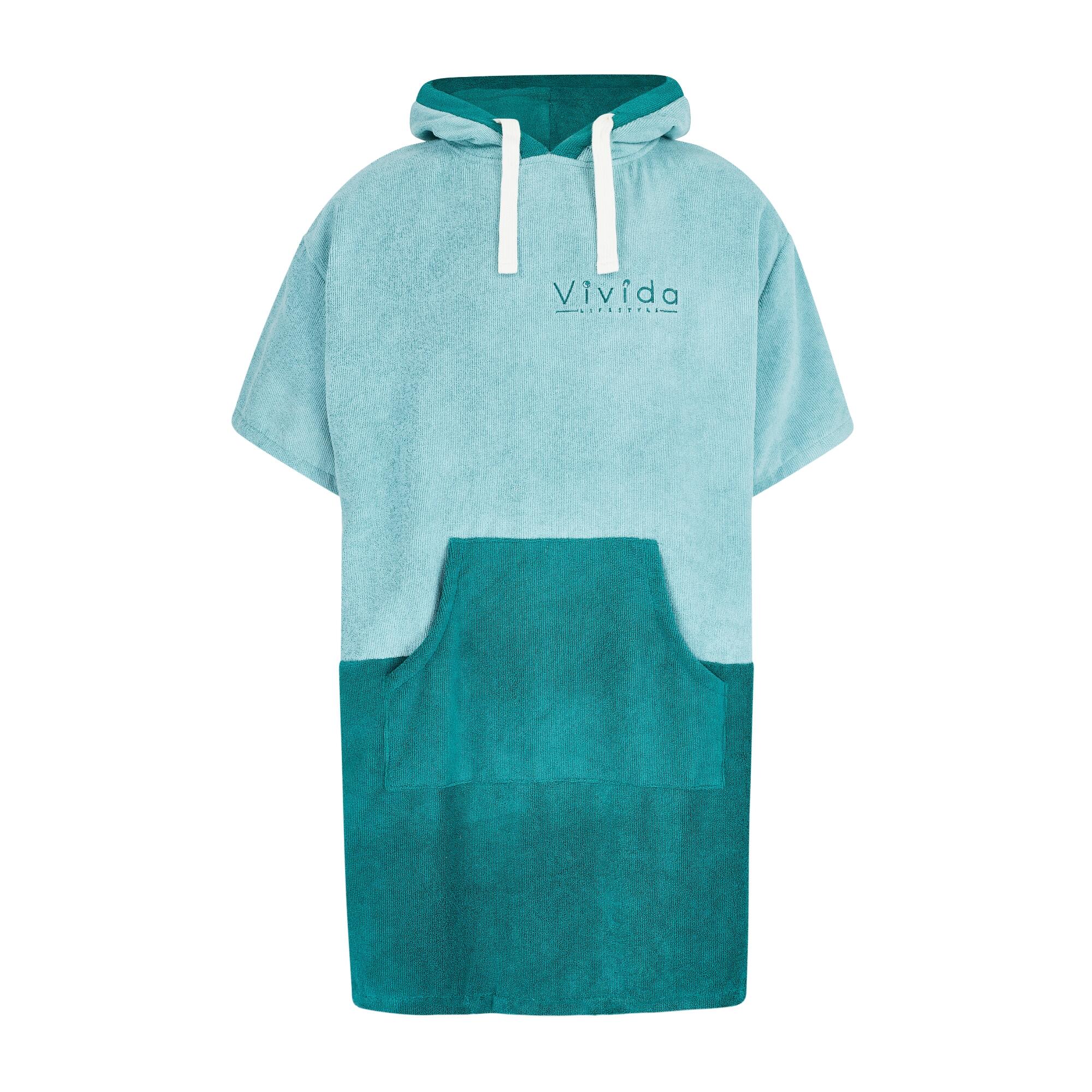 Original Unisex Towel Changing Poncho Robe - Turquoise Teal / Pacific Teal 2/9