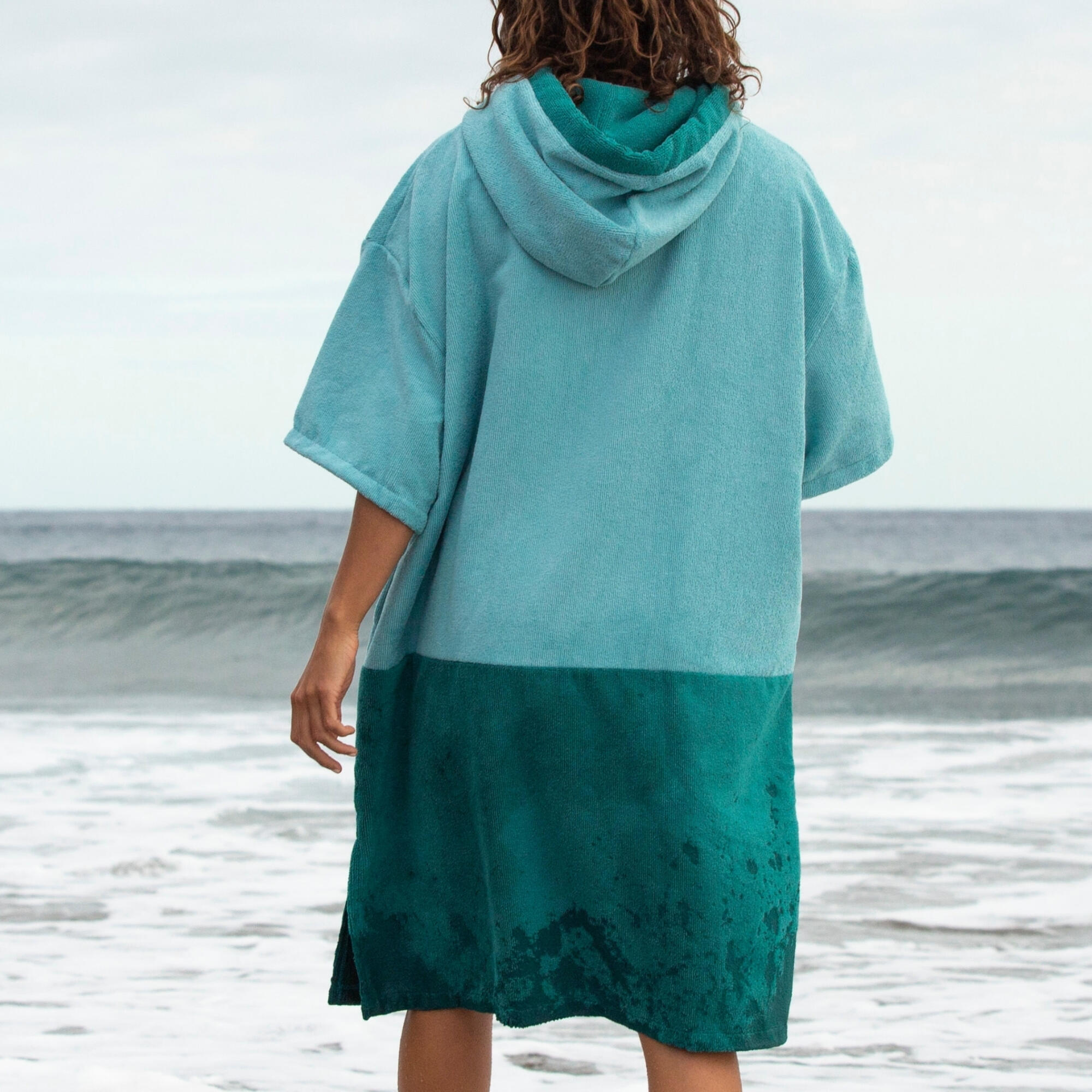 Original Unisex Towel Changing Poncho Robe - Turquoise Teal / Pacific Teal 5/9