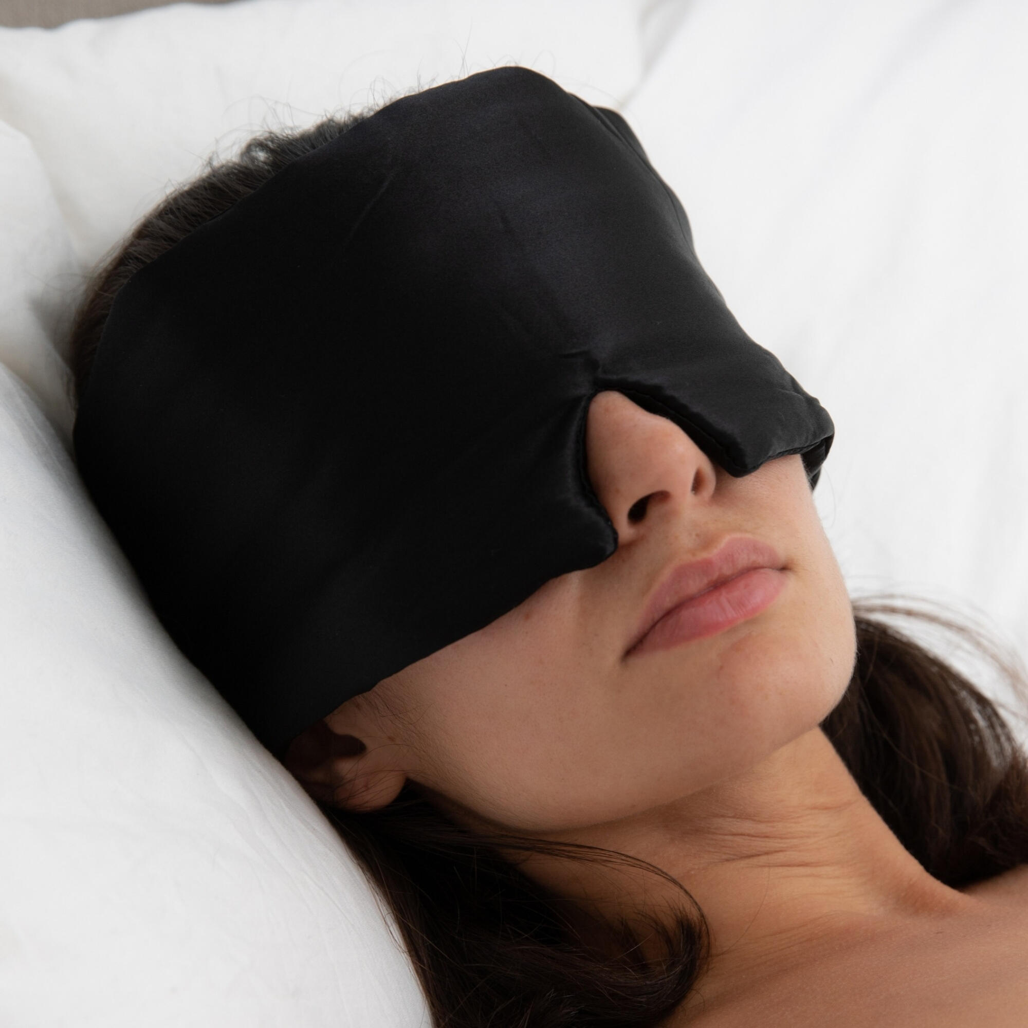 VIVIDA LIFESTYLE Luxury Unisex Silk Blackout Sleep Eye Mask - Midnight Black