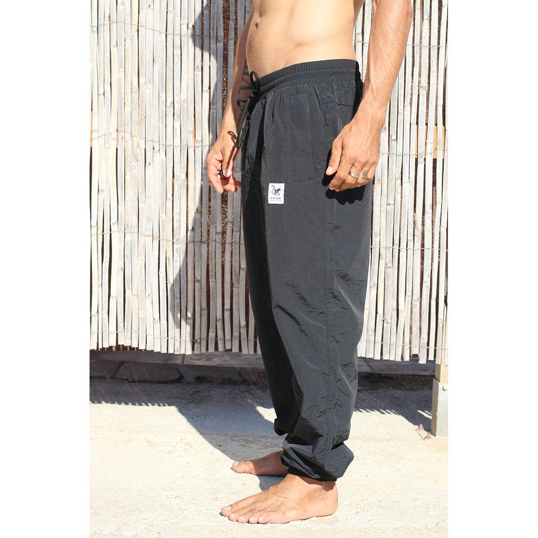 Herren-/Damenhose – Recyceltes Polyester – Wasserdicht (Schwarz) 4/6