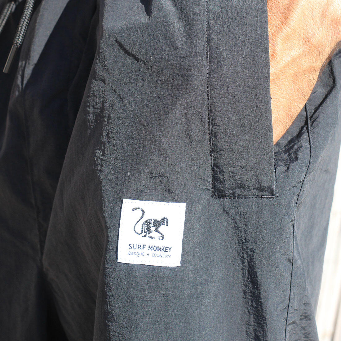 Herren-/Damenhose – Recyceltes Polyester – Wasserdicht (Schwarz) 5/6