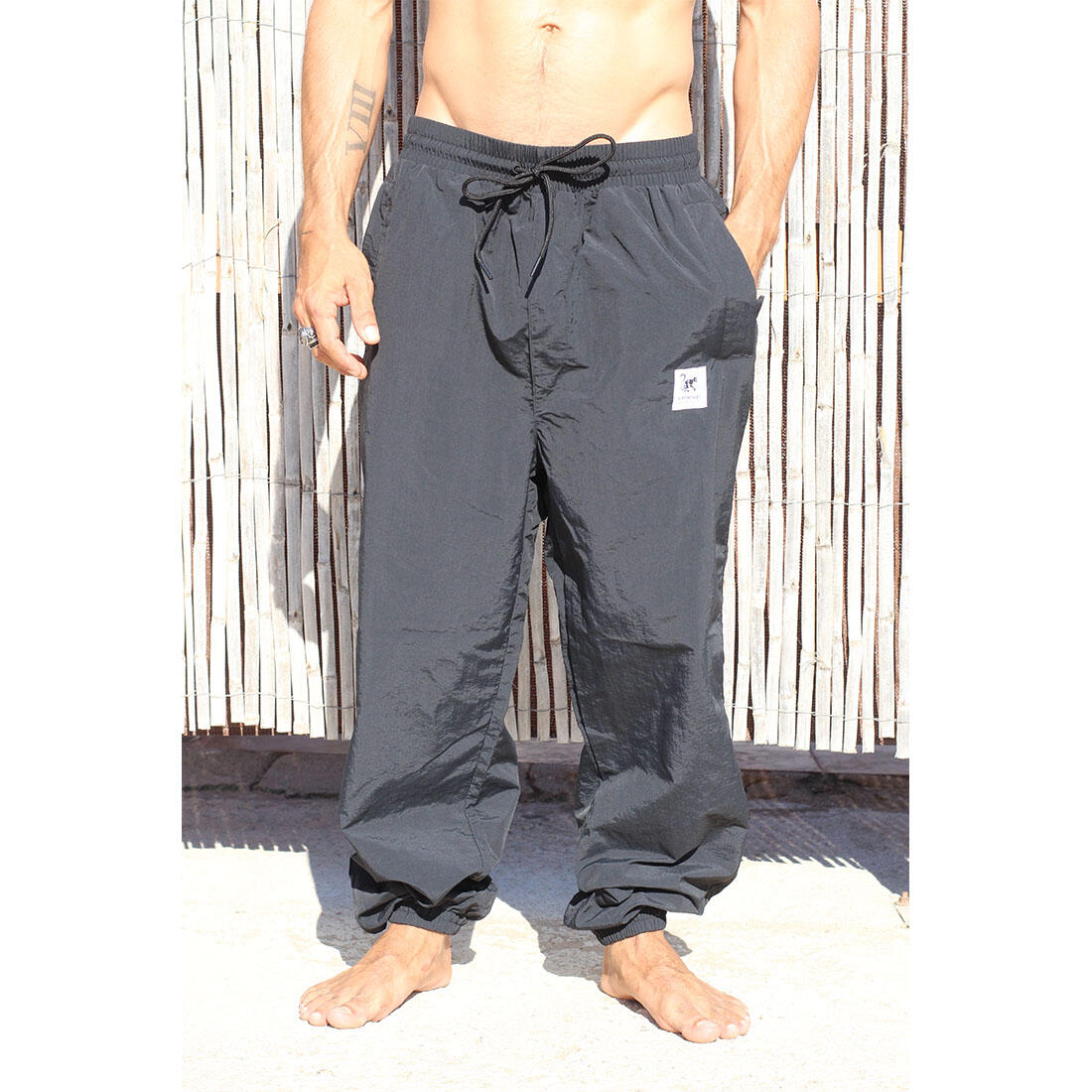 Herren-/Damenhose – Recyceltes Polyester – Wasserdicht (Schwarz) 3/6