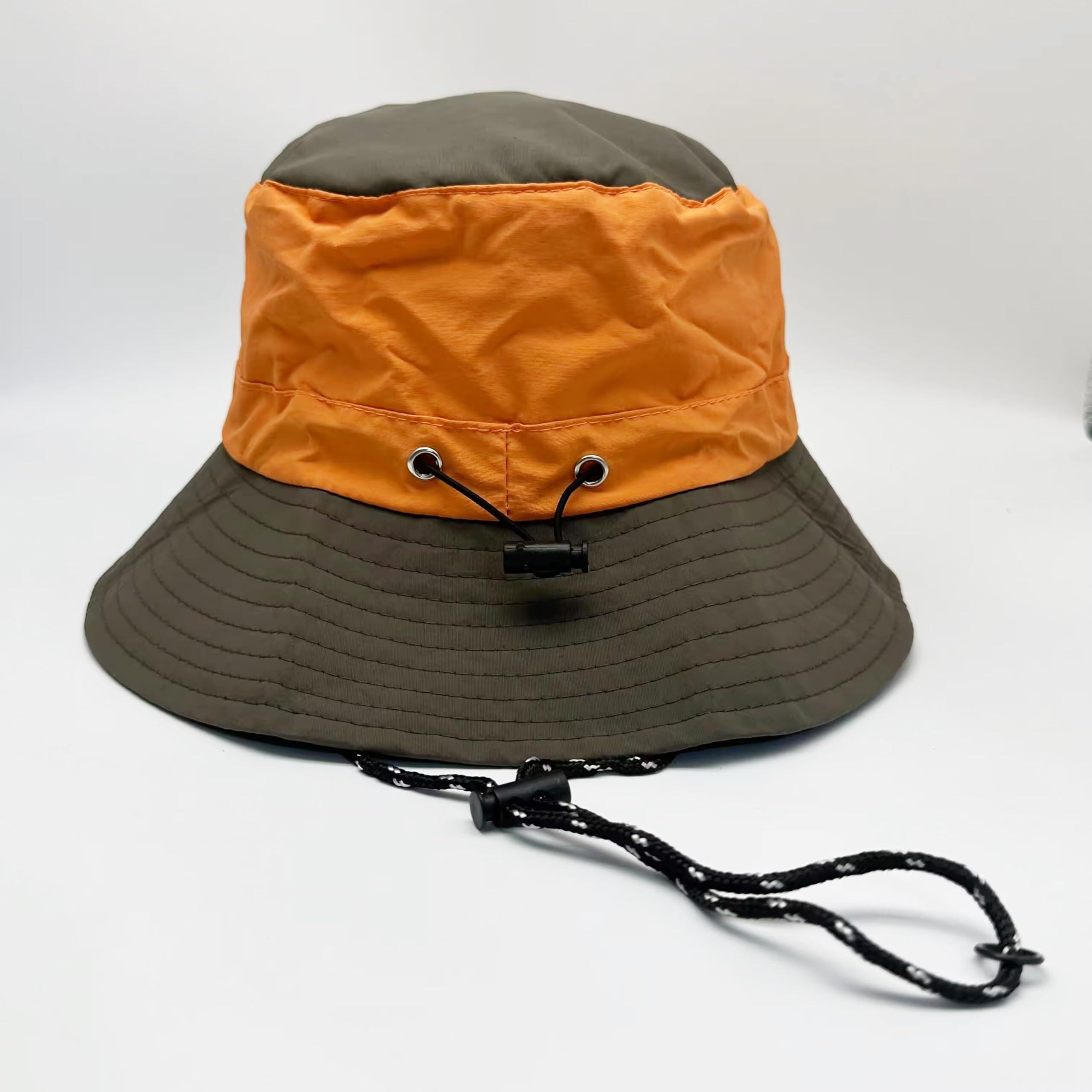 Chapeau de trekking imperméable – taille unique – pliable (Orange/Olive) 2/5