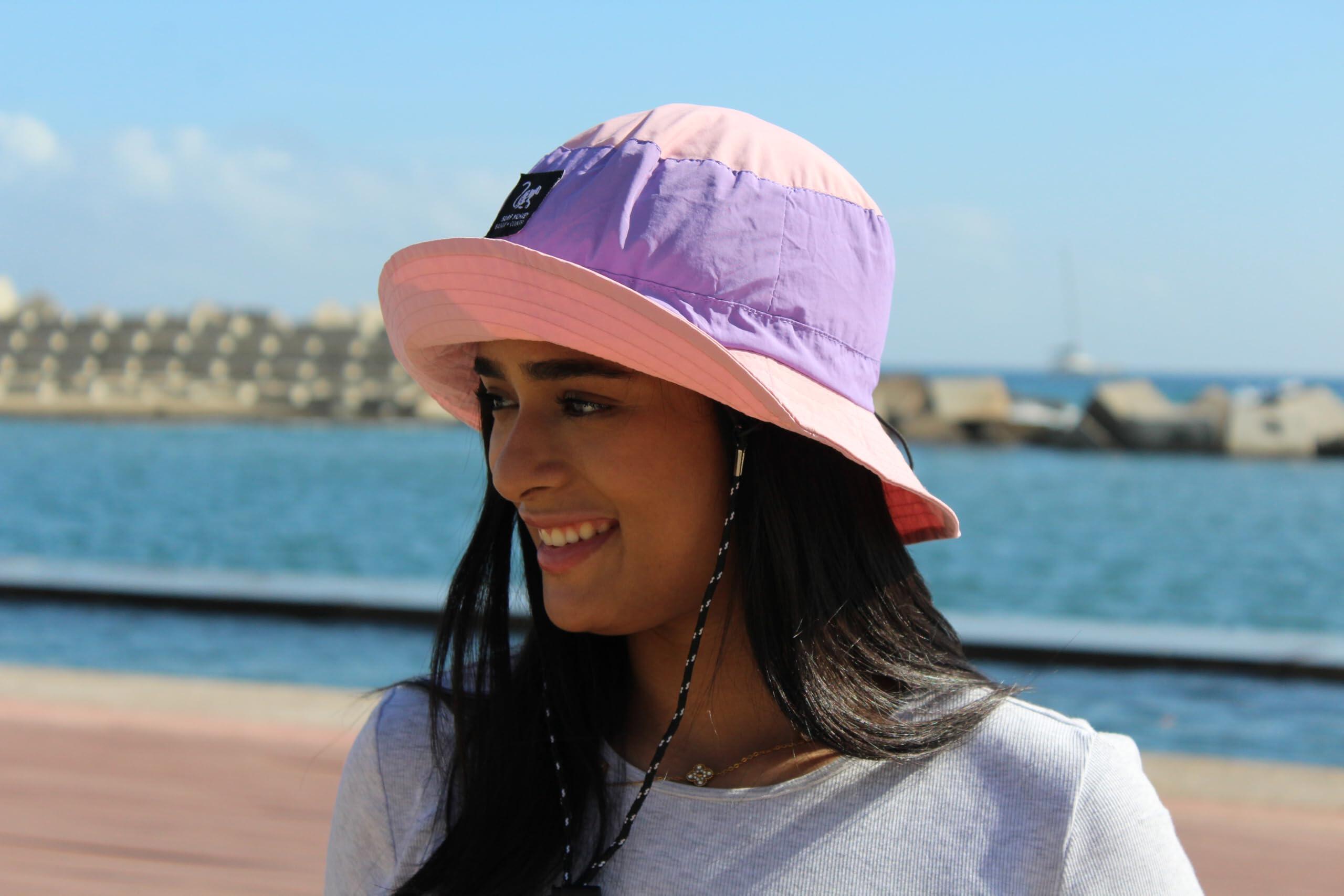 Chapeau de trekking imperméable – taille unique – pliable (Lilas/Rose) 3/4