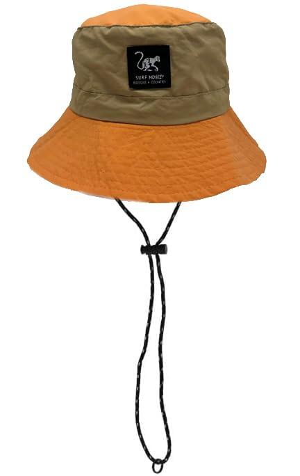 Chapéu boonie impermeável -homem/mulher -tamanho único -dobrável (bege/laranja)