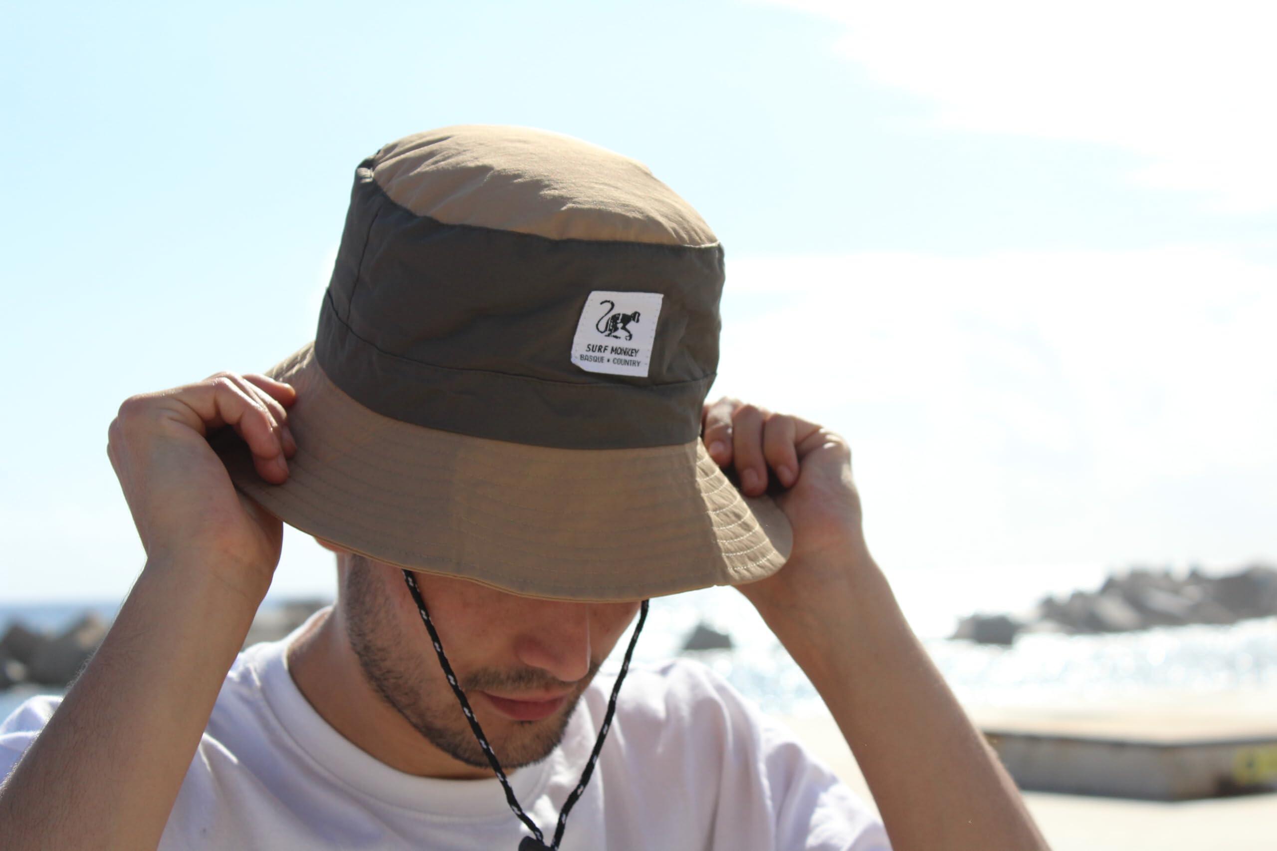 Chapeau de trekking imperméable – taille unique – pliable (Olive/Beige) 3/4