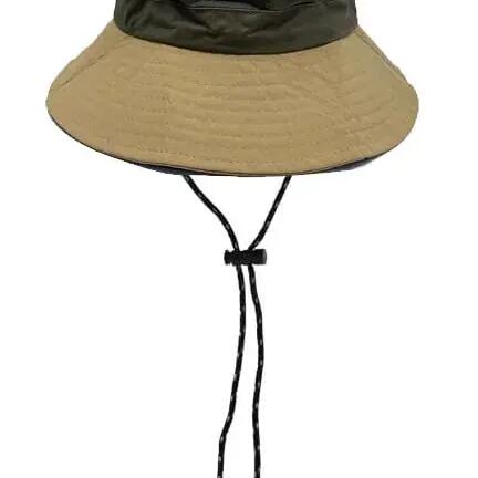 Waterproof trekking hat – one size – foldable (Olive/Beige)
