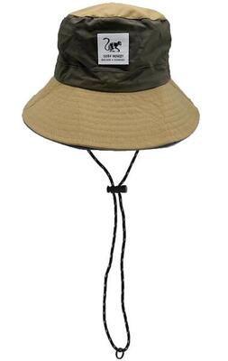 Waterdichte boonie hoed heren/dames - one size - opvouwbaar (olijf/beige)