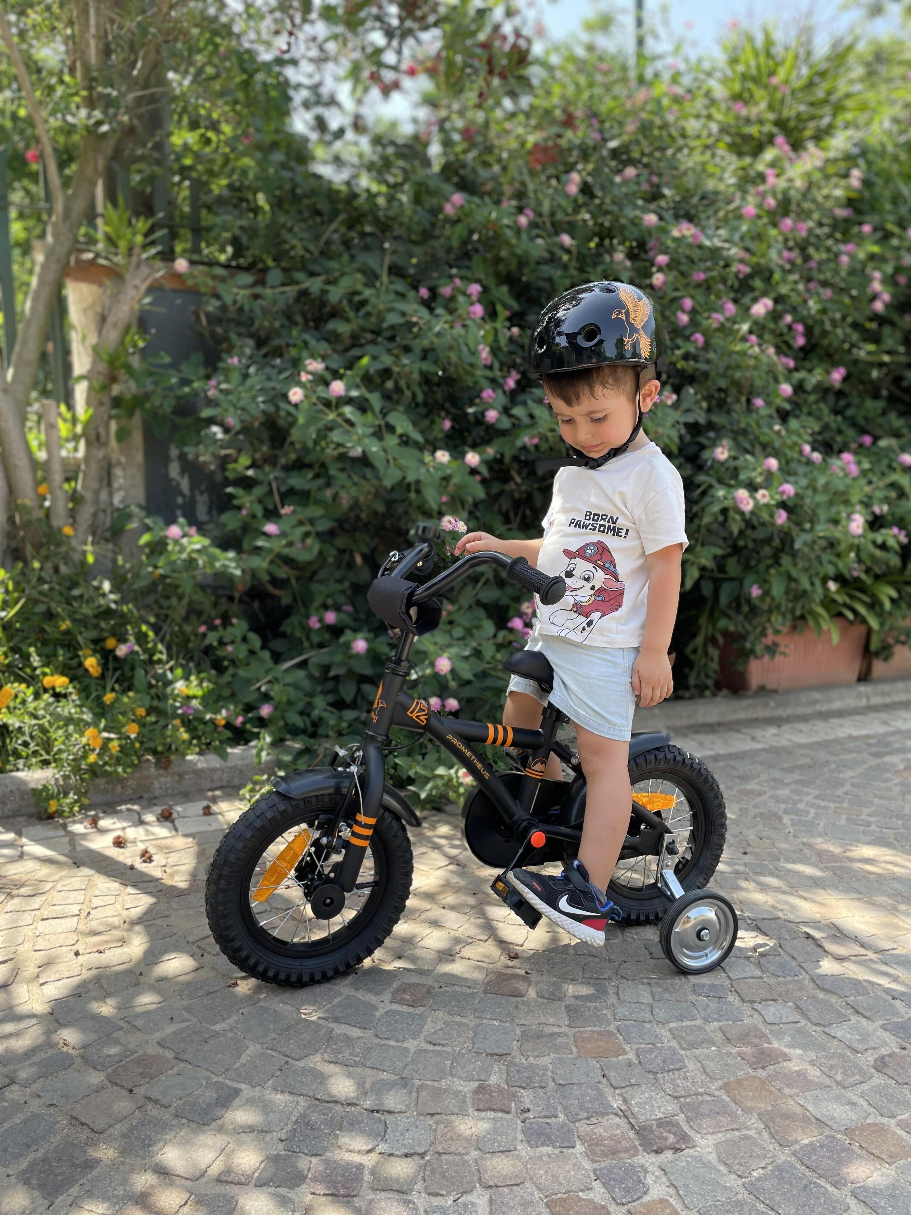 Kinderfiets 12 inch vanaf 3 jaar fiets met terugtraprem en zijwieltjes 2/8