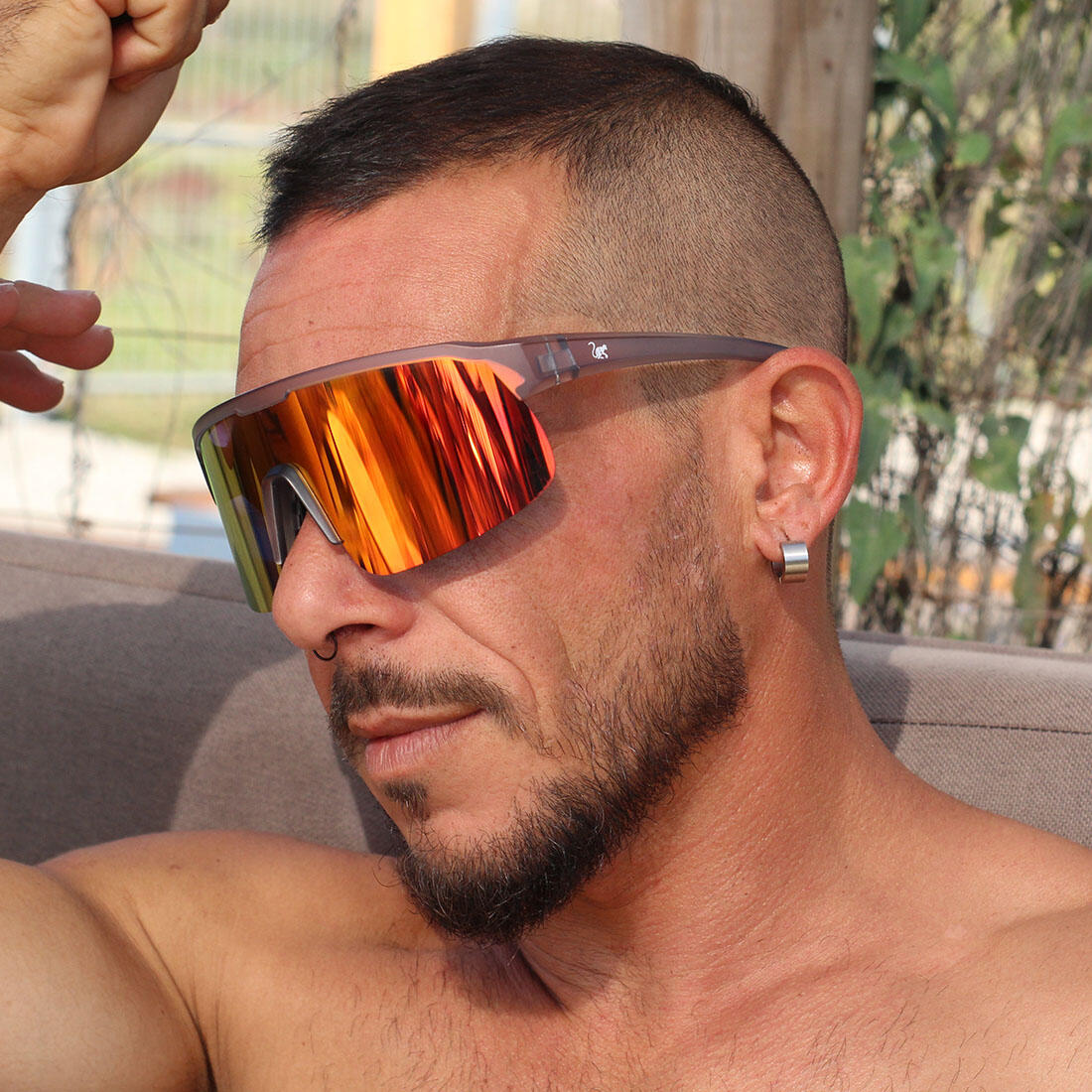 Lunettes de soleil sport unisexes – TR90 léger / Cyclisme et plein air (Orange) 5/5
