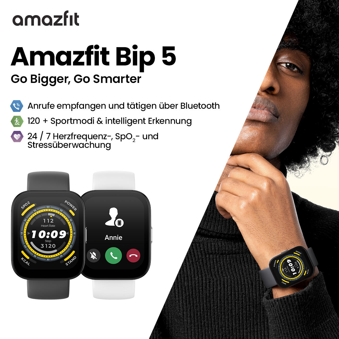 Amazfit Bip 5 weiB Smartwatch AMAZFIT Decathlon