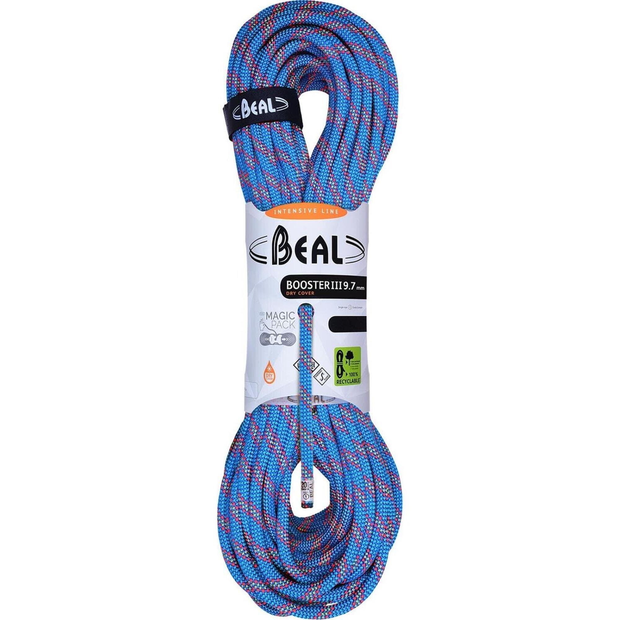 Beal - Corde À Simple Beal Booster Iii 9,7 Mm Dry Cover 70 M Légère Et Résistante - Corde D'Escalade - Bleu|rose|rouge - Taille Unique - Decathlon