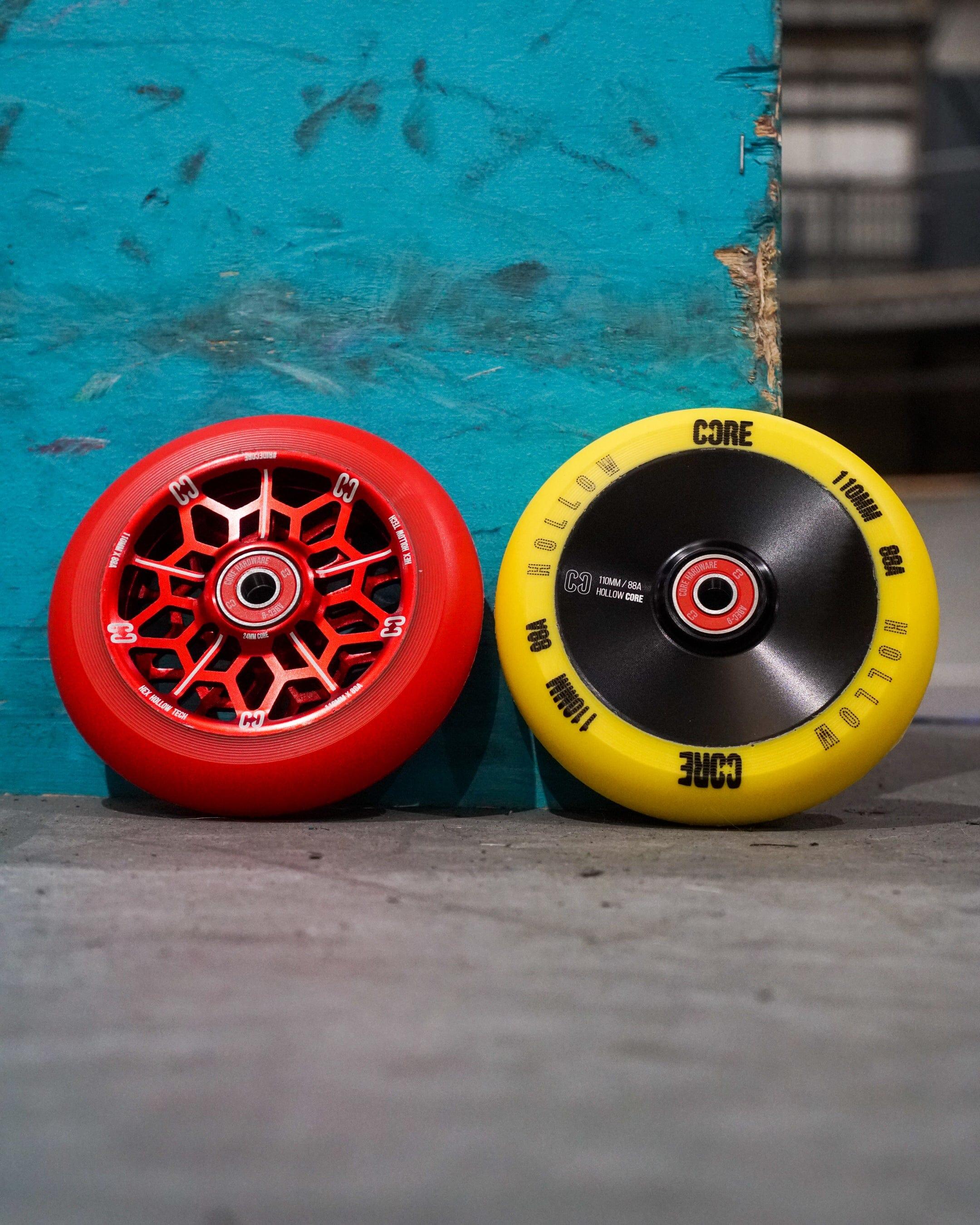 CORE Hollow Stunt Scooter Wheel V2 110mm - Yellow/Black 5/6