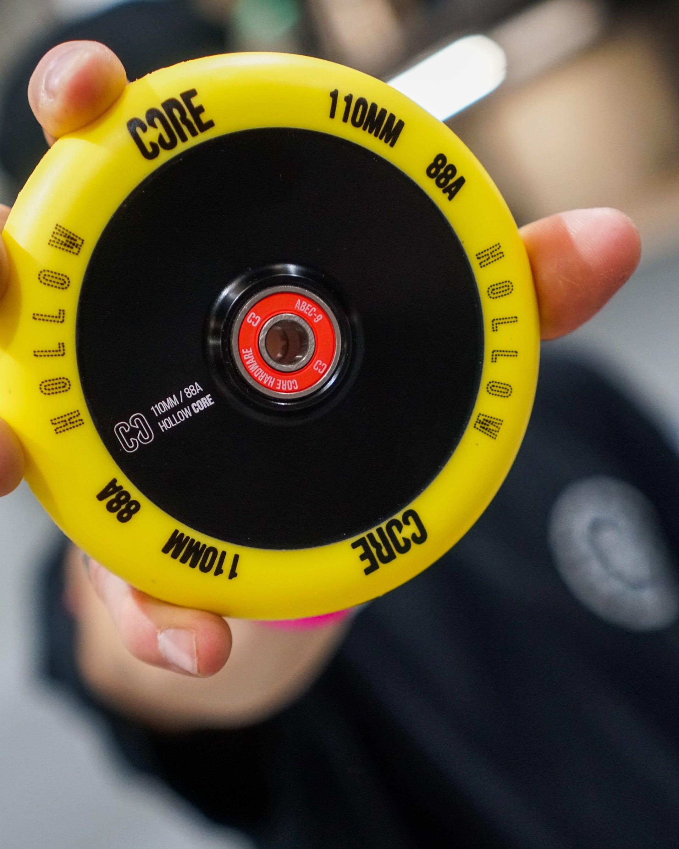 CORE Hollow Stunt Scooter Wheel V2 110mm - Yellow/Black 6/6