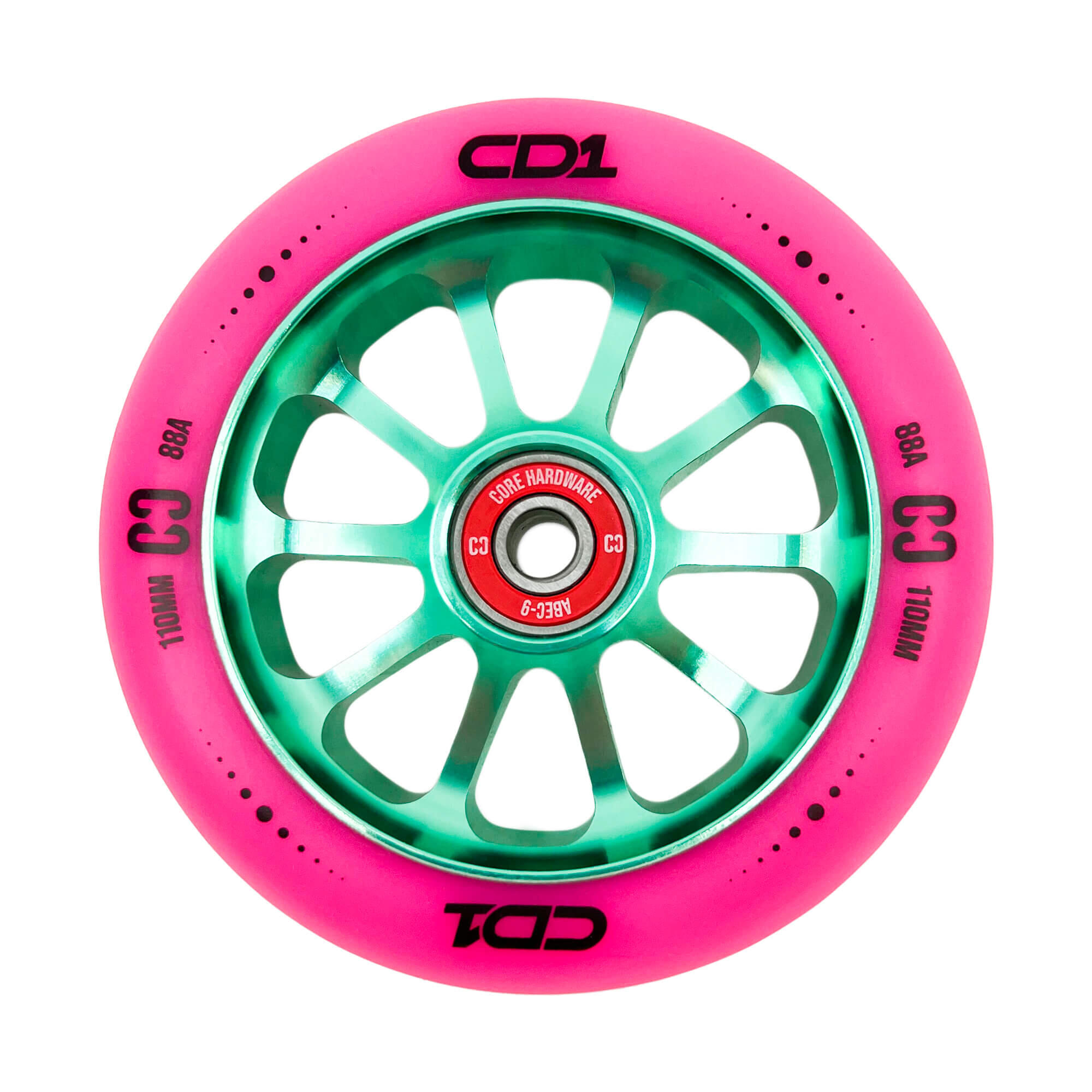 CORE CORE CD1 Spoked Stunt Scooter Wheel 110mm - Pink/Teal