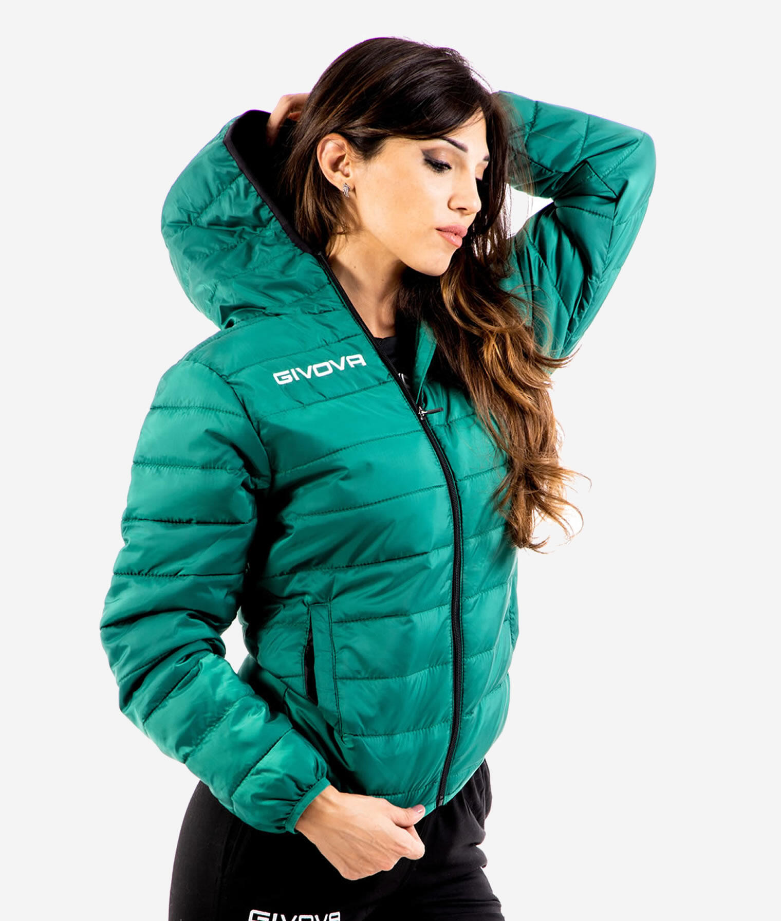 GIUBBINO uomo givova verde scuro /nero 3/4