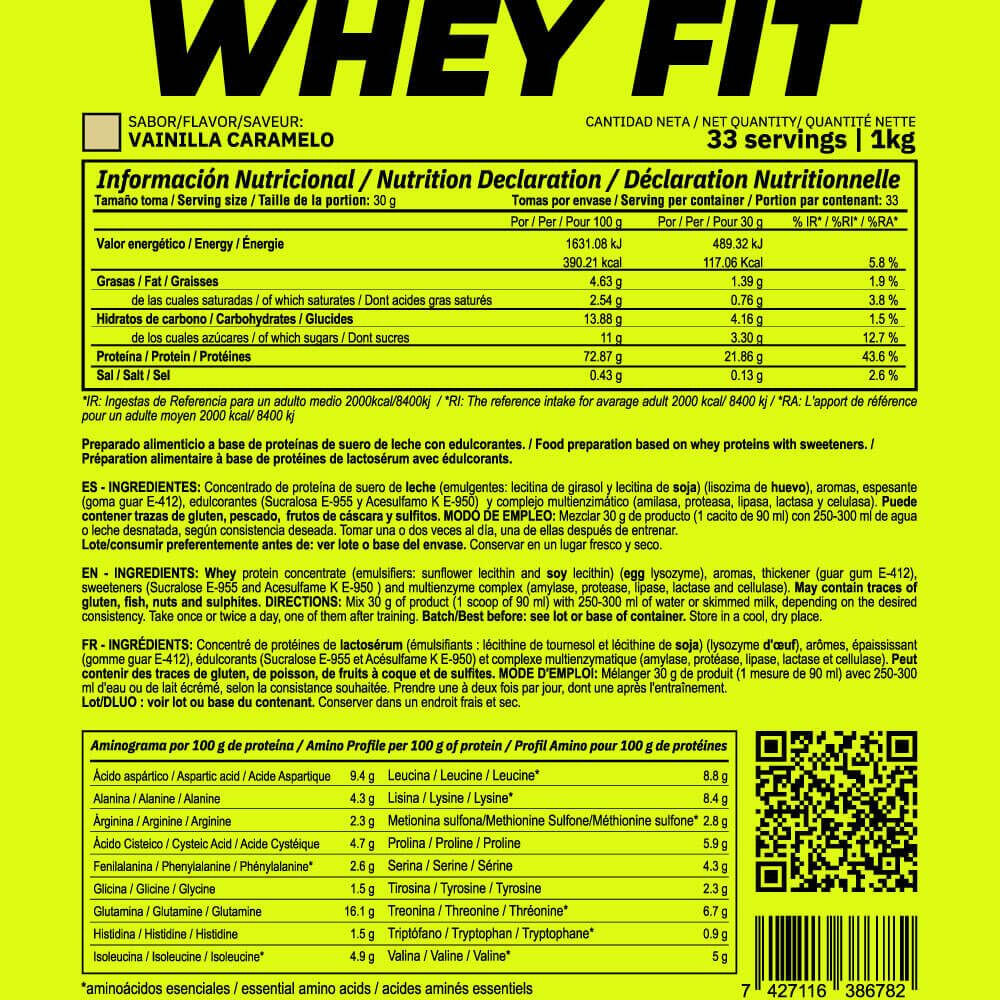 Whey fit - 1kg Vanille Caramel de MASmusculo 4/5