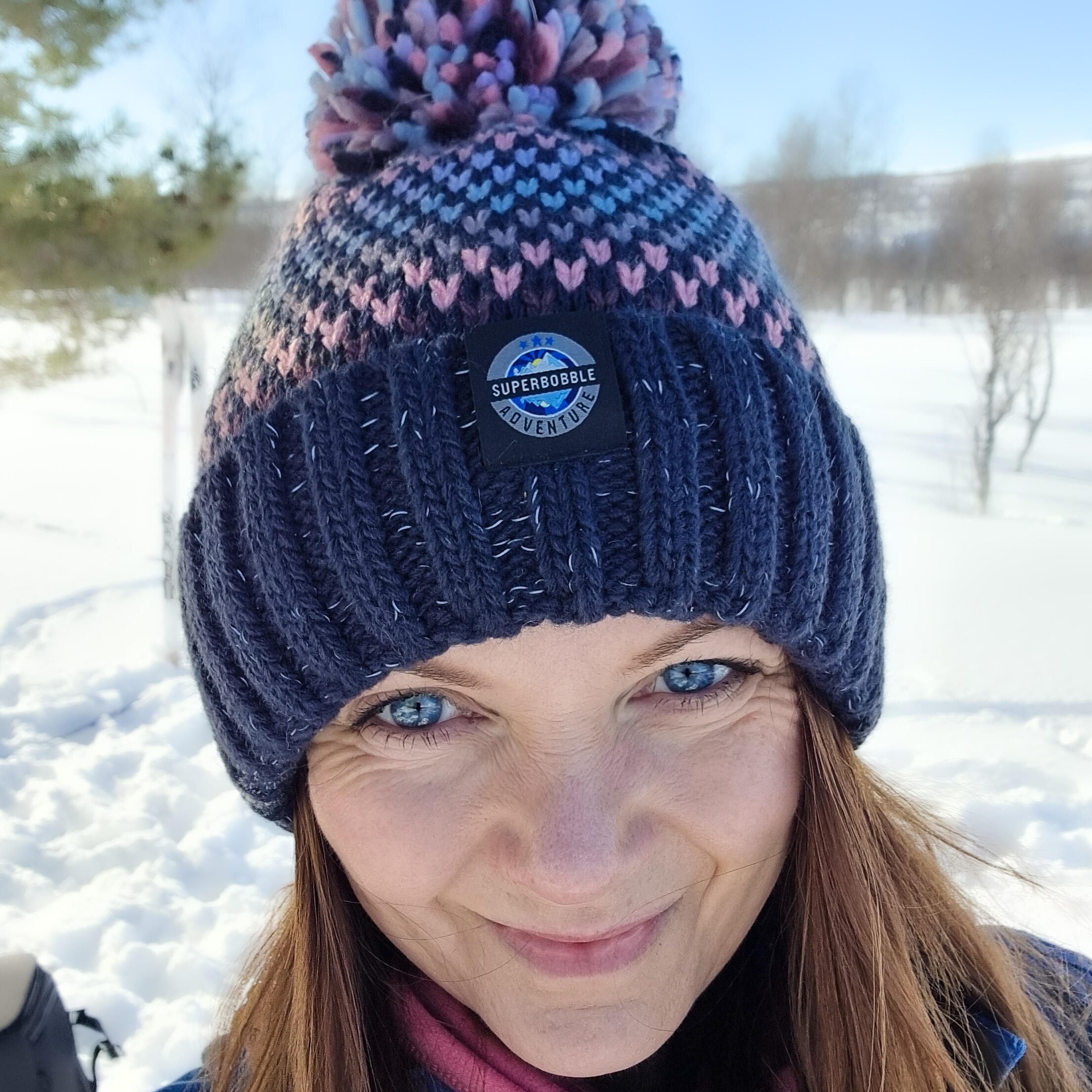 Pink Sapphire Nordic Knit Hat 6/7