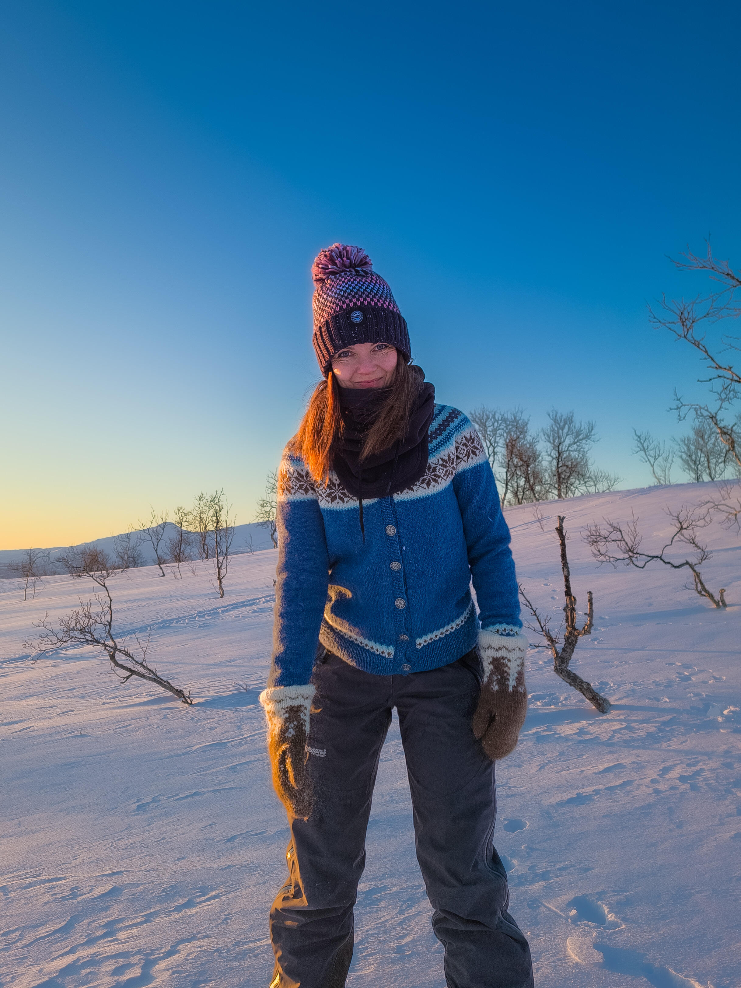 Pink Sapphire Nordic Knit Hat 7/7