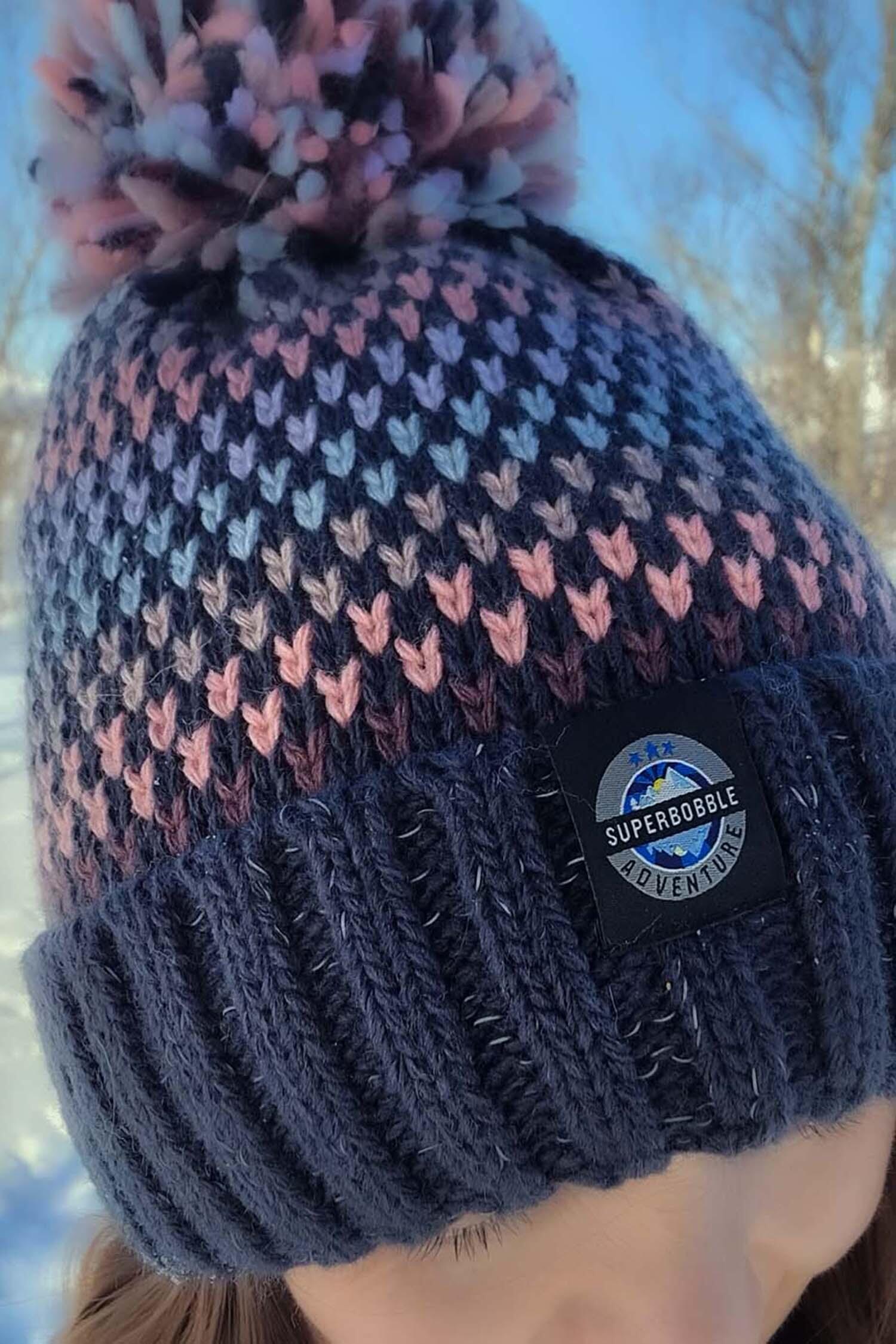 Pink Sapphire Nordic Knit Hat 3/7