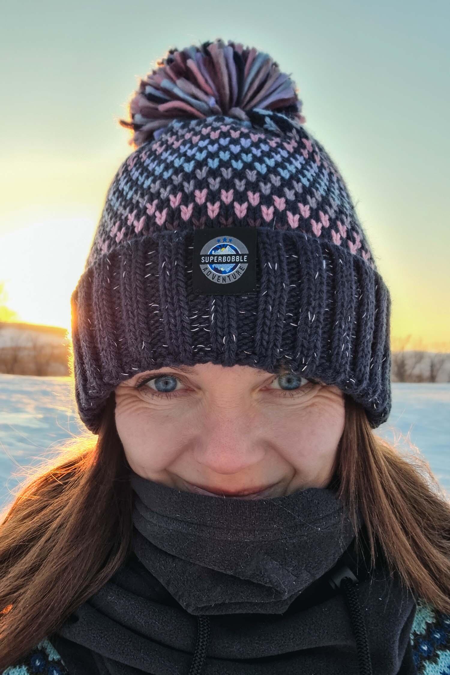 SWIMZI Pink Sapphire Nordic Knit Hat