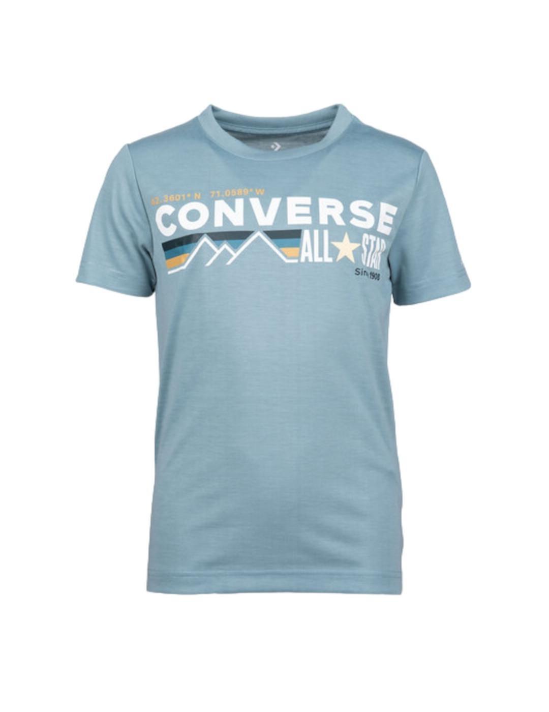 T-shirt pour enfant Converse Basic Bleu 4/4