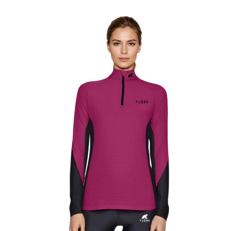 Technisches Merino-T-Shirt mit langen Ärmeln - Jungfrau 210 Zip Damen