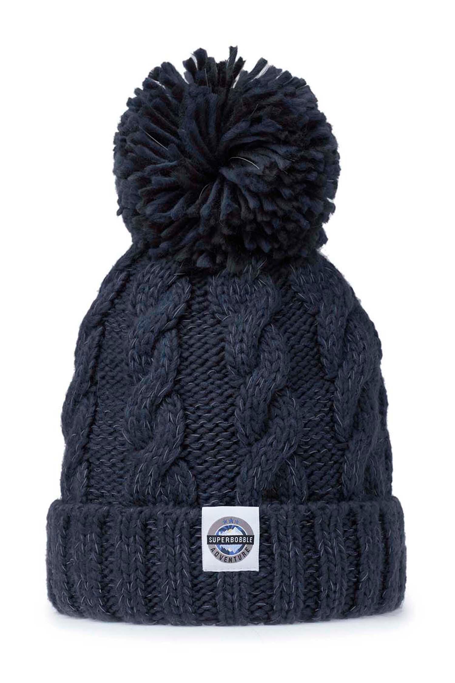 Deep Navy Cable Knit Hat 2/5