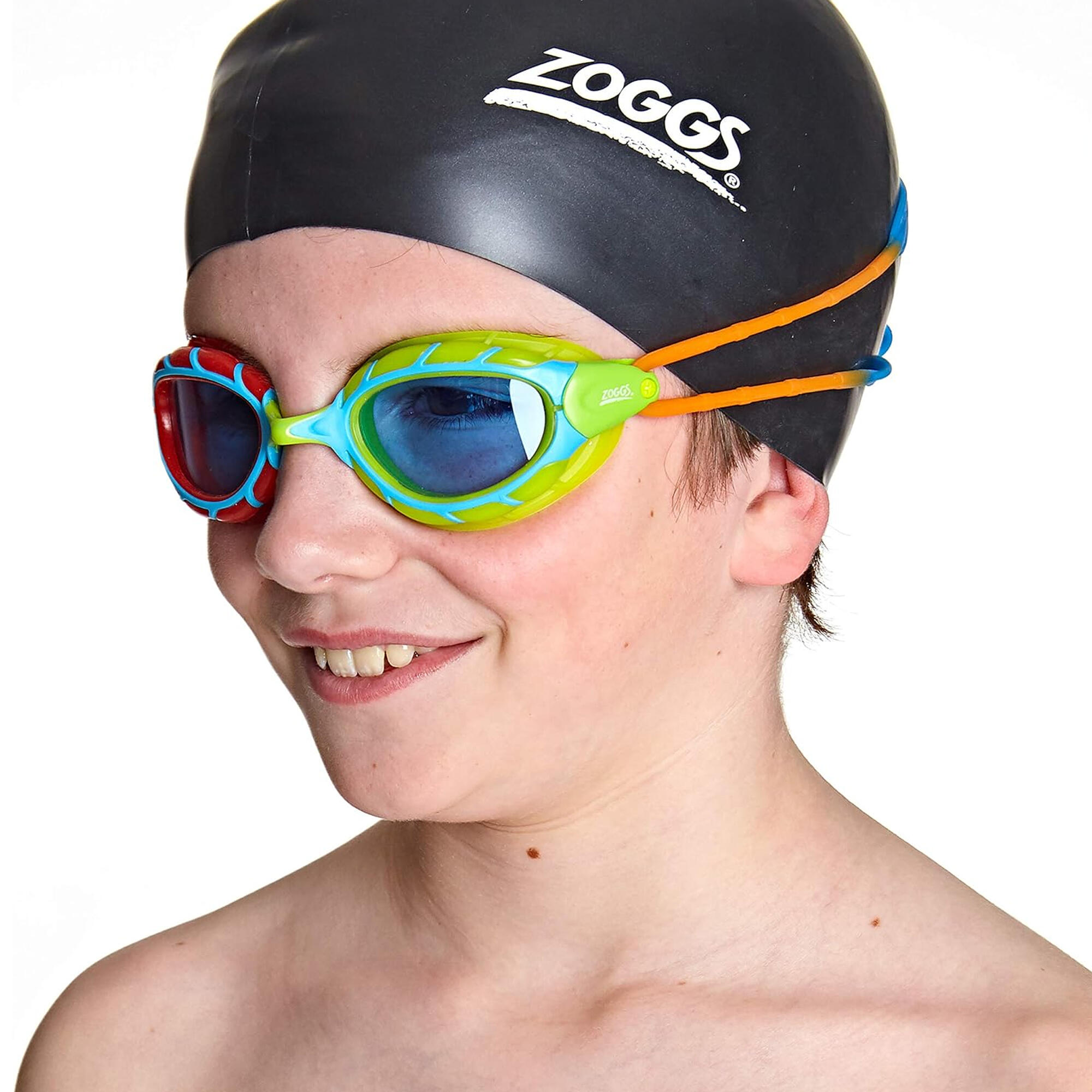 "Predator" Schwimmbrille für Kinder Grün/Orange/Blau 2/2