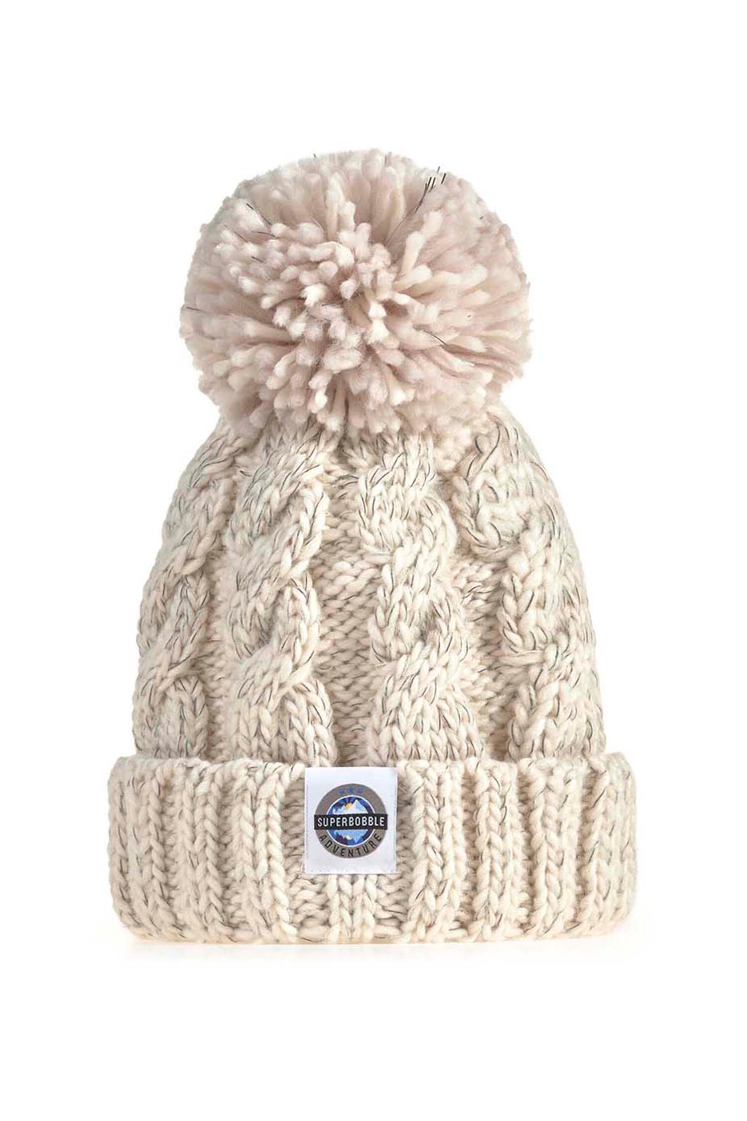 Kids Oatmeal Cable Knit Hat 2/4