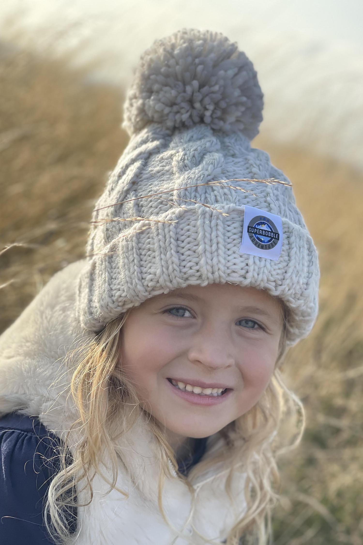 SWIMZI Kids Oatmeal Cable Knit Hat