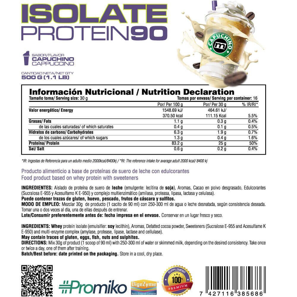 Isolate 90 CFM - 500 g Cappuccino de MASmusculo 3/4