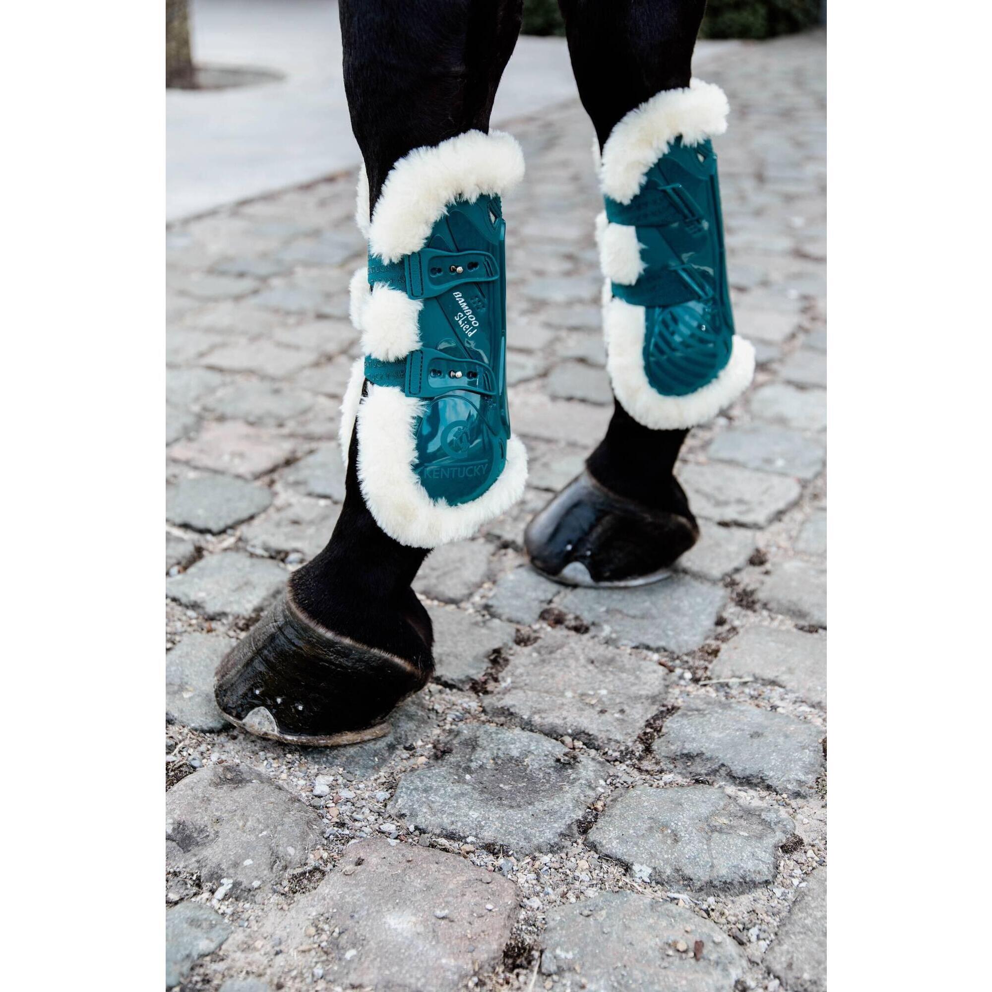 Kentucky Horsewear - Guêtres Bamboo Elastic Mouton Vegan - Kentucky - Guêtres Cheval - Vert - 40 M - Decathlon