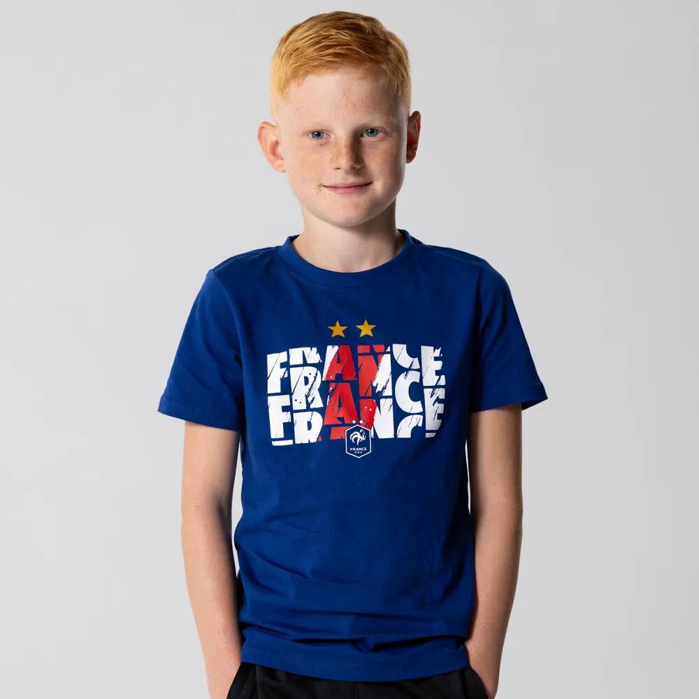 Fff - T-shirt Fff - Collection Officielle Equipe De France De Football - T-shirt Manches Courtes - Bleu - 6 À 8 Ans - Decathlon