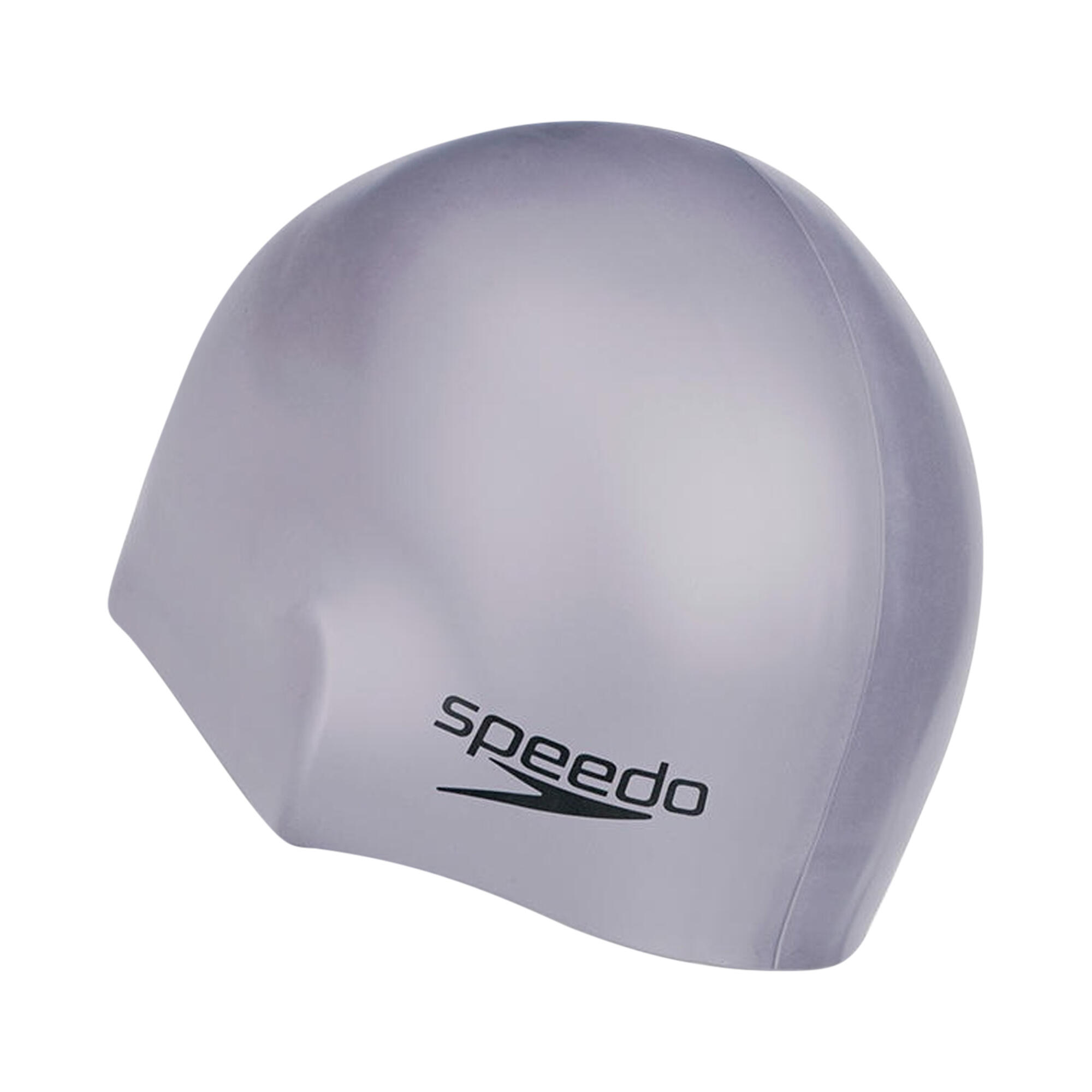 Unisex Adult 3D Silicone Swim Cap (Silver) 2/4