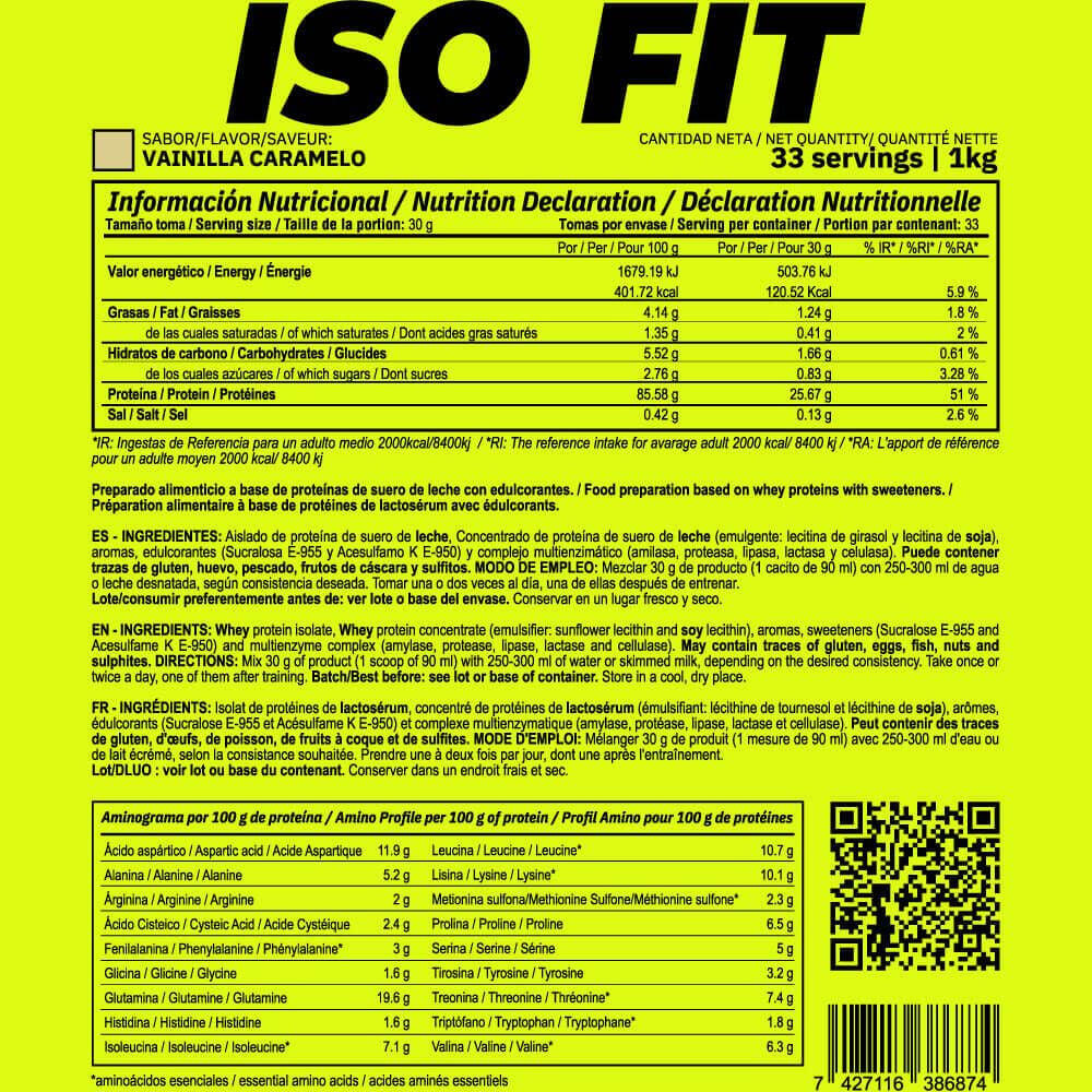 Iso fit - 1kg Vanille Caramel de MASmusculo 4/4