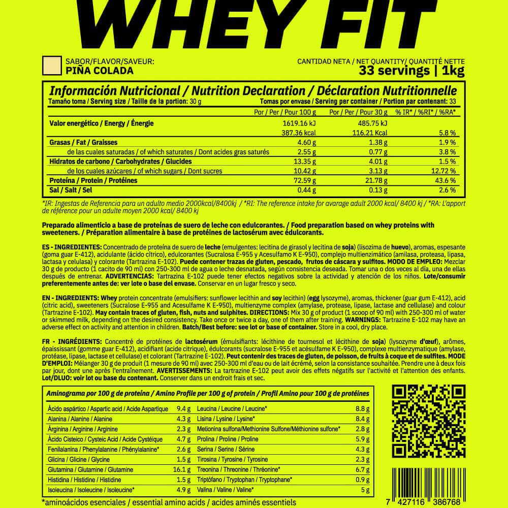 Whey fit - 1kg Piña colada de MASmusculo 5/5