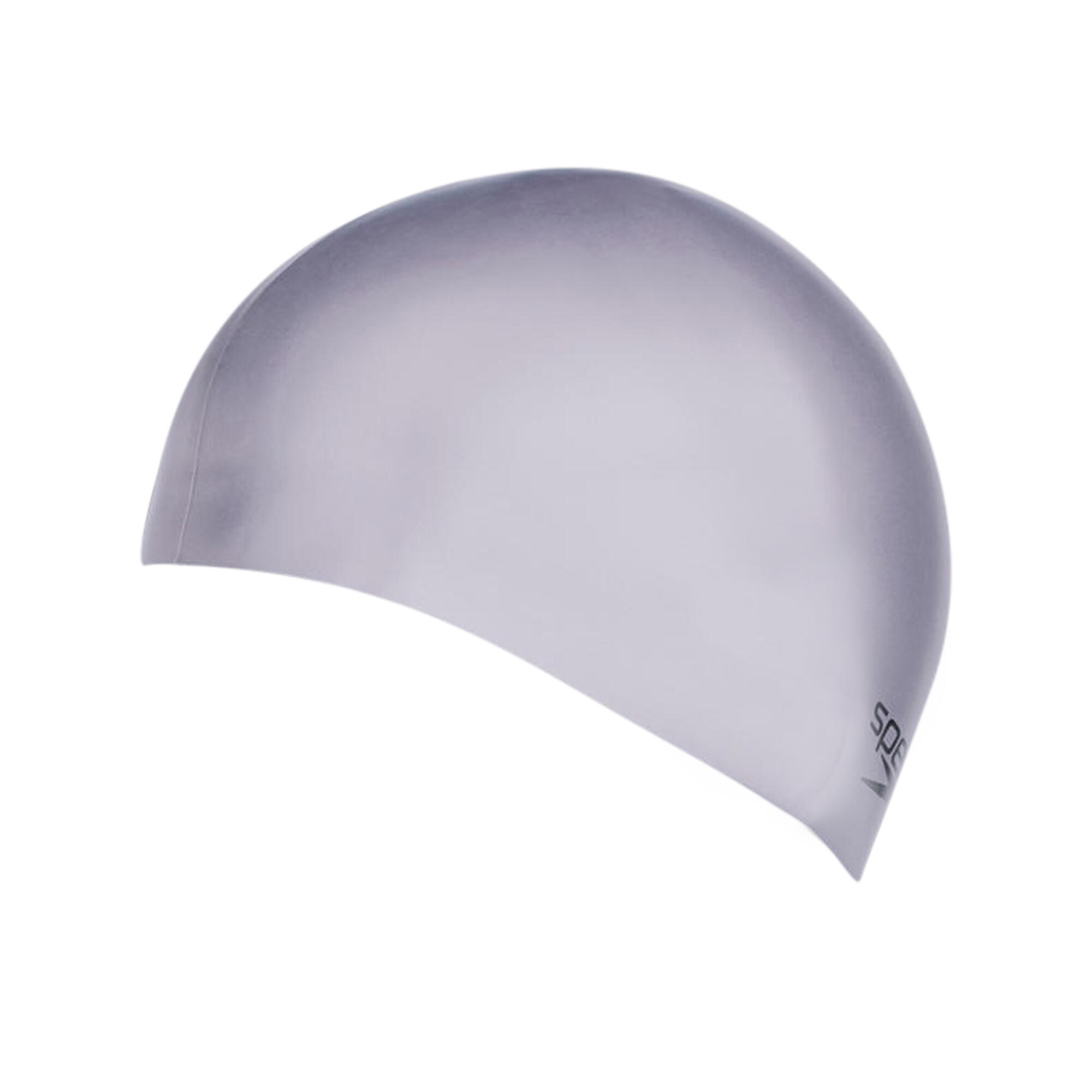 Unisex Adult 3D Silicone Swim Cap (Silver) 3/4