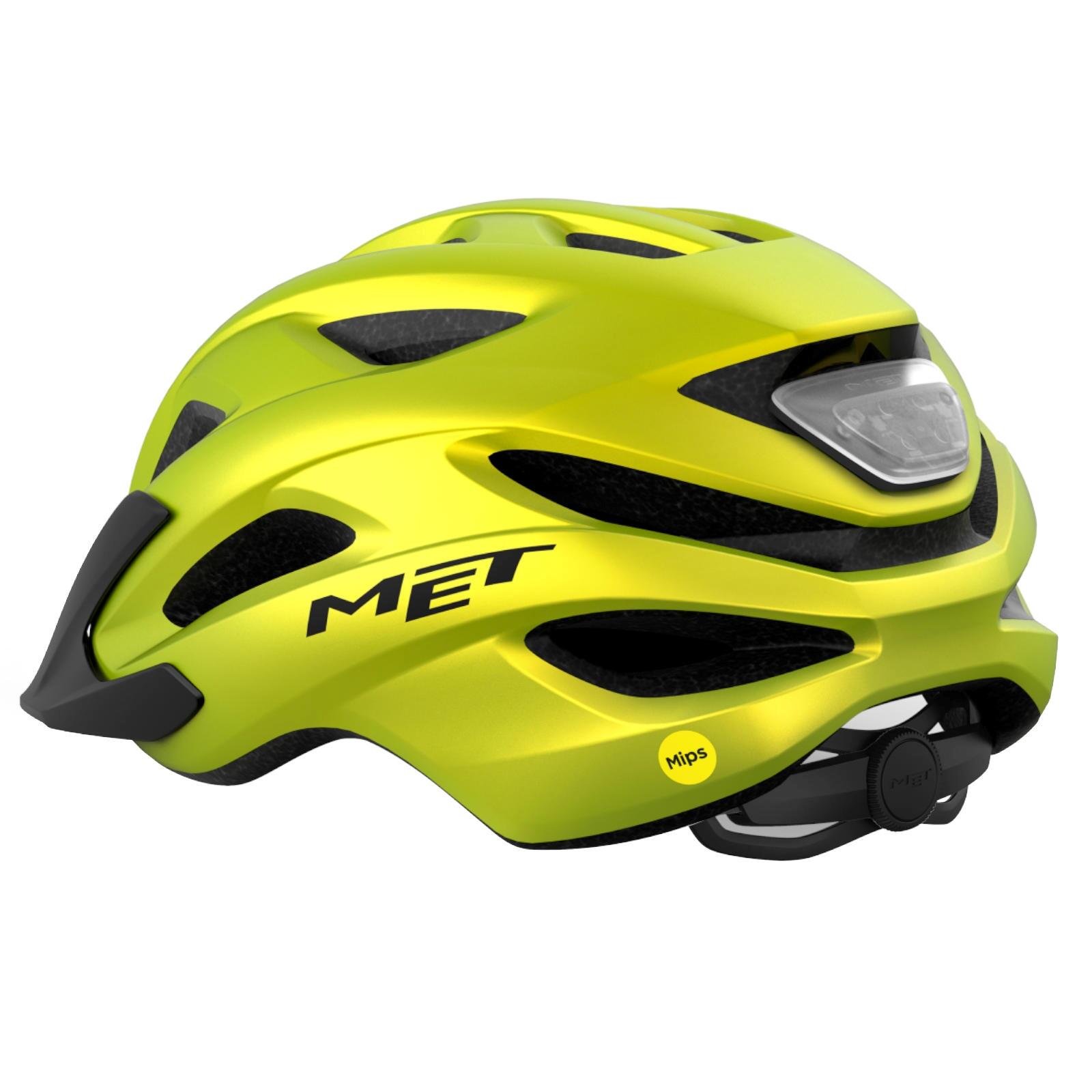 Casque MET Crossover Mips Lime Jaune Metallic Mat 3/4