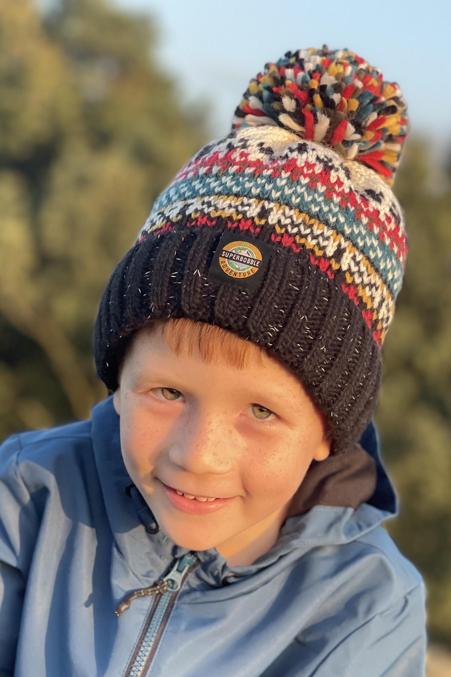 SWIMZI Kids Jet Black Nordic Knit Hat