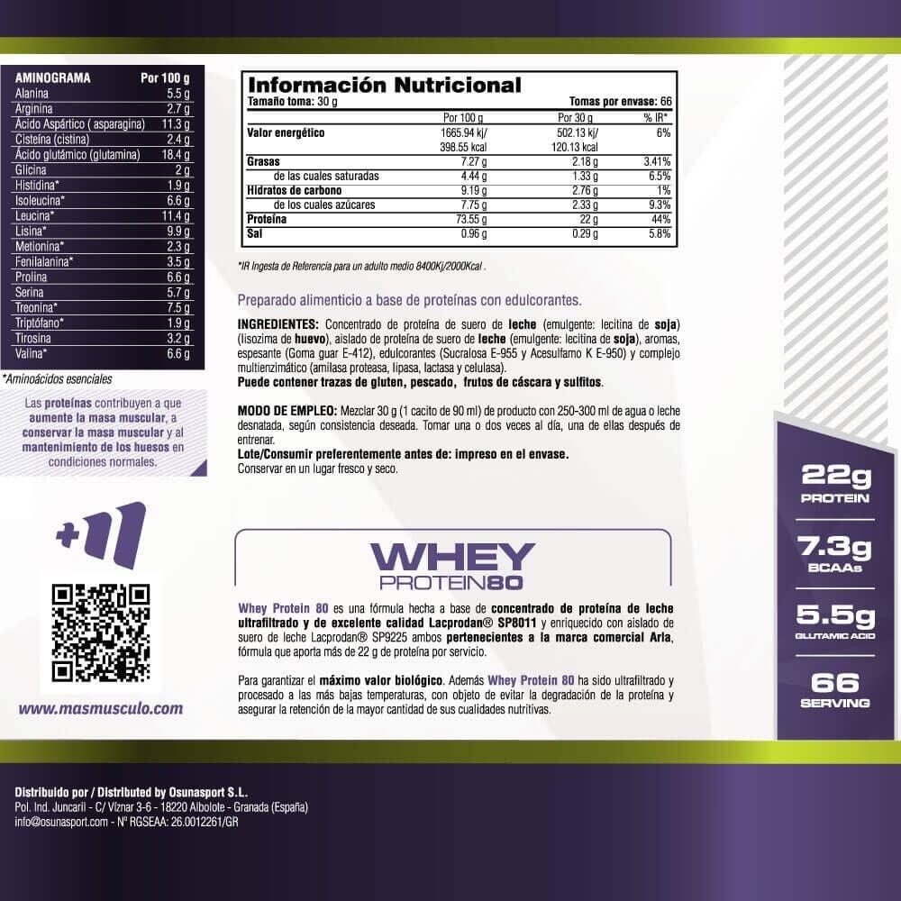 Whey Protein80 - 2 kg romige karamel MASmusculo 6/6
