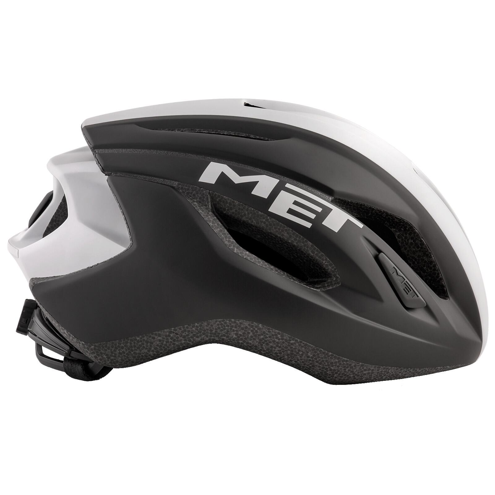 Casque de Route MET Strale Noir|Blanc|Panneau 3/4